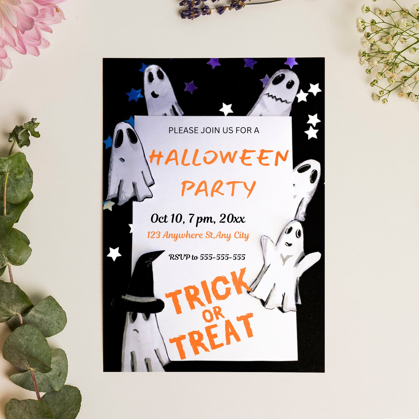 Trick or Treat Halloween Invitation Template - CreativeRino