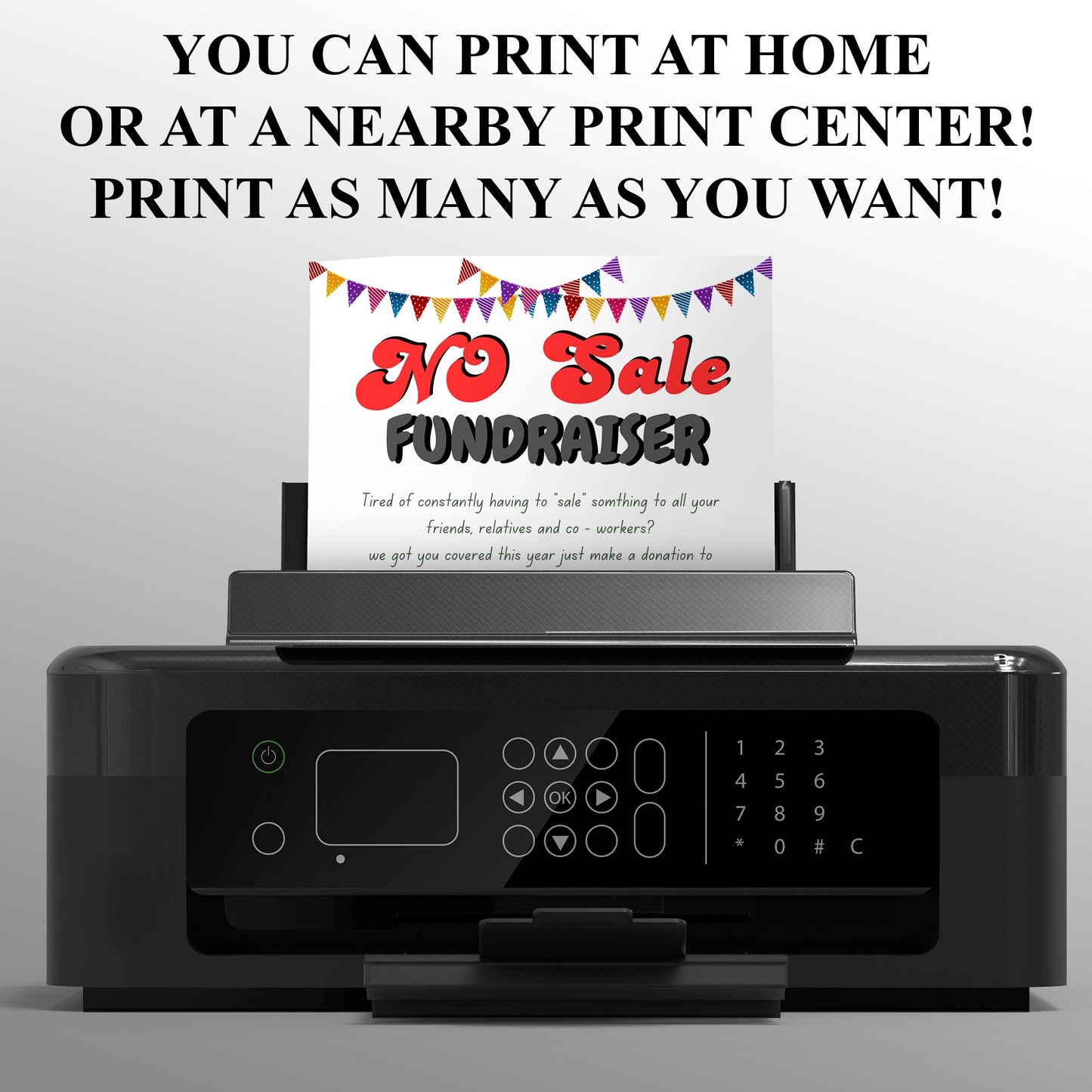 No Sale Fundraiser Flyer Template | No Sale Donation Flyer CreativeRino