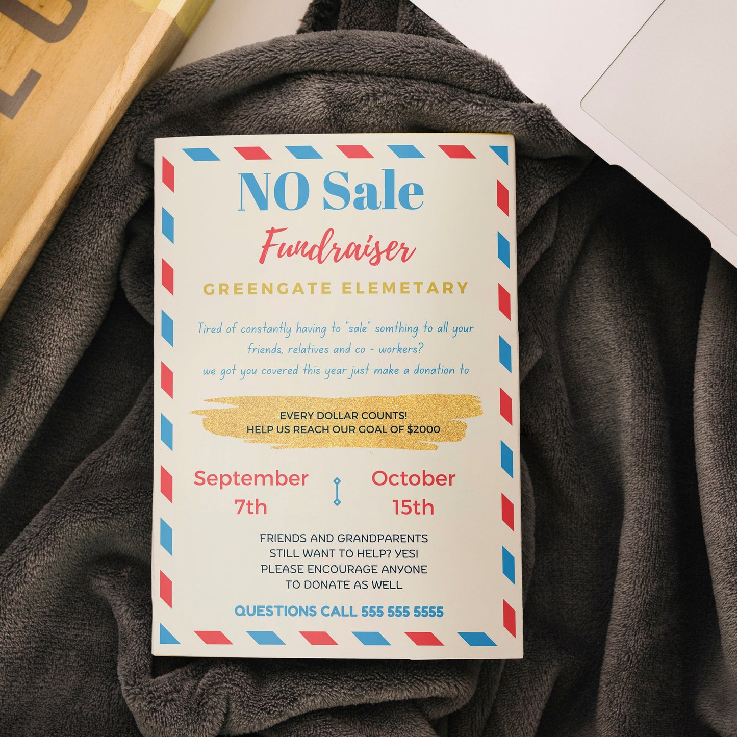 No Sale Fundraiser Flyer Template | No Sale Donation Flyer Invite CreativeRino