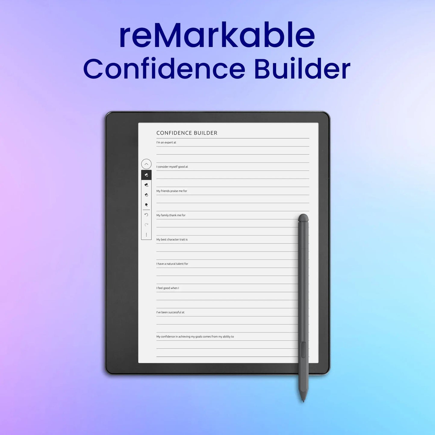 reMarkable 2 Confidence Builder Planner Template My Store