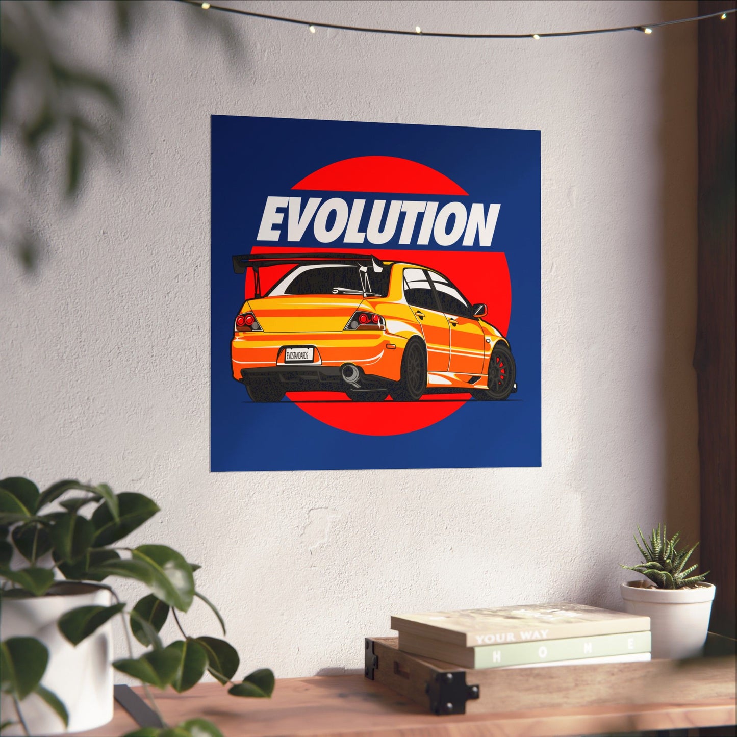 Car Enthusiast Matte Square Poster - 'Evolution' Design - CreativeRino