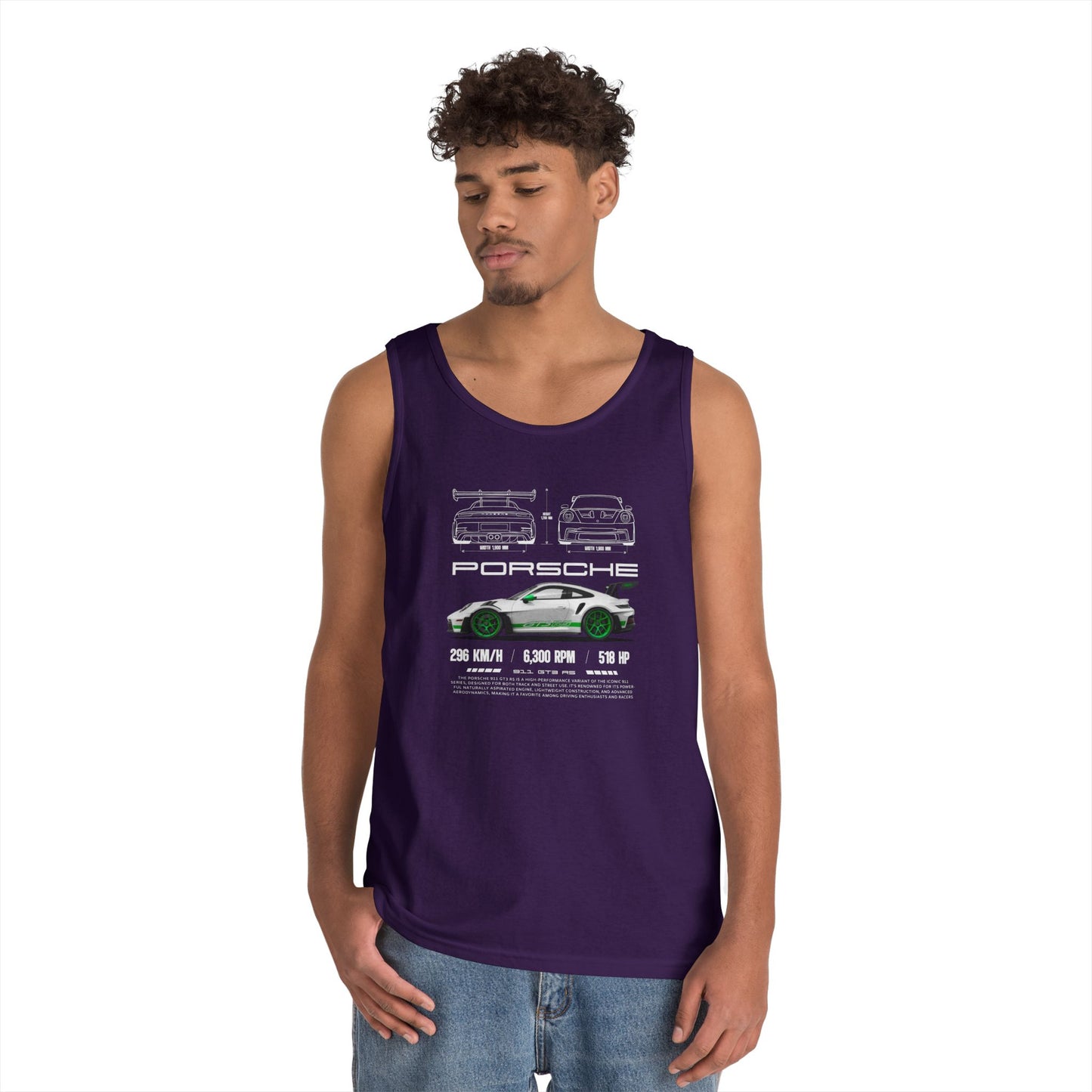 Porsche Graphic Unisex Heavy Cotton Tank Top - Perfect for Car Enthusiasts - CreativeRino