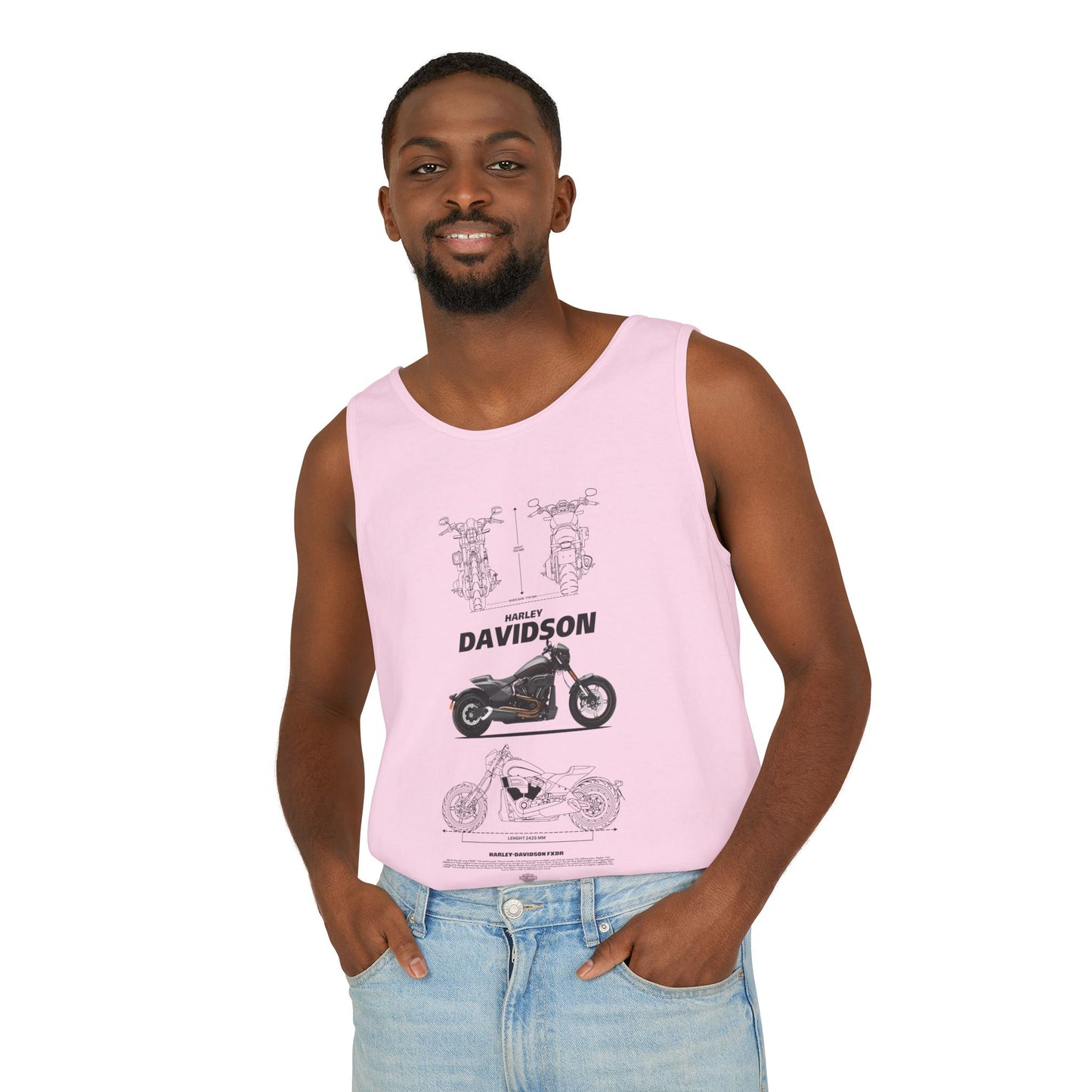 Harley Davidson FXDR Unisex Tank Top - Vintage Motorcycle Graphic Apparel - CreativeRino
