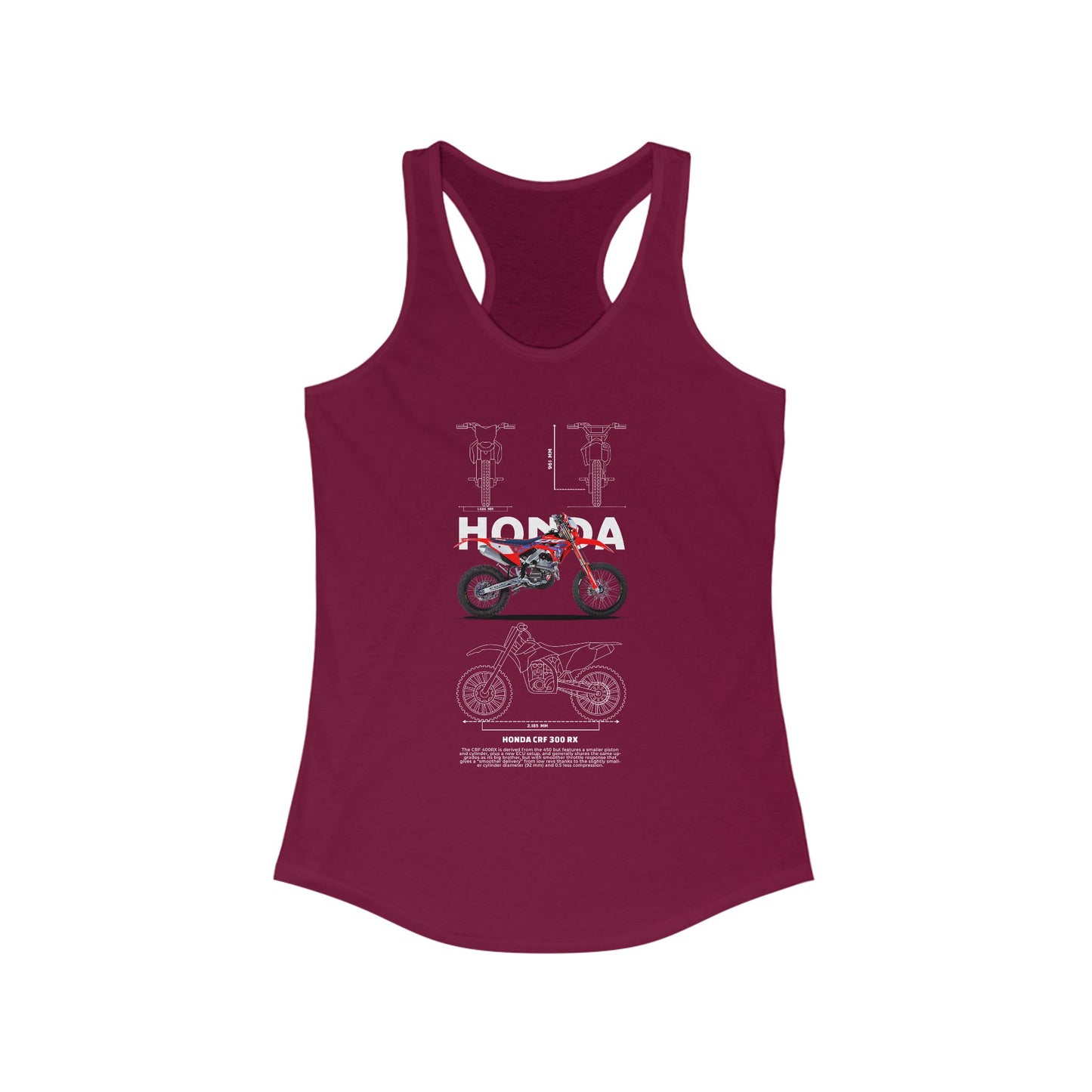 Honda CRF 300 RX Motorcycle Racerback Tank for Women - Ideal T-shirt for Bikers and Outdoor Enthusiasts - CreativeRino