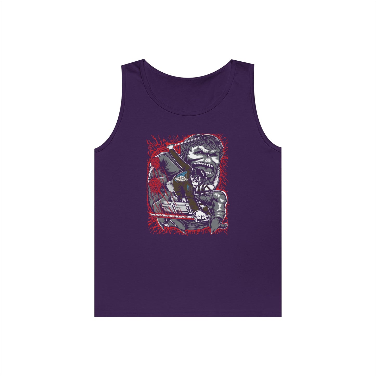 Attack on Titan Unisex Heavy Cotton Tank Top - Anime Graphic Style - CreativeRino