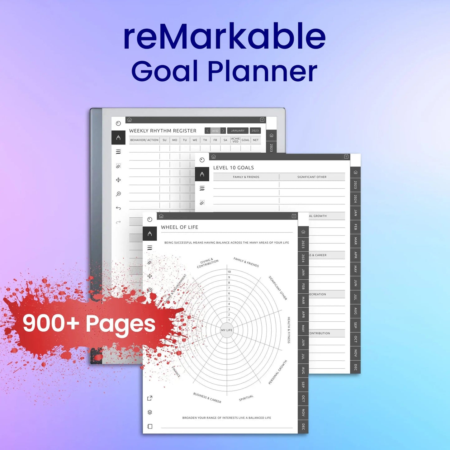 reMarkable 2 Goal Planner Template My Store