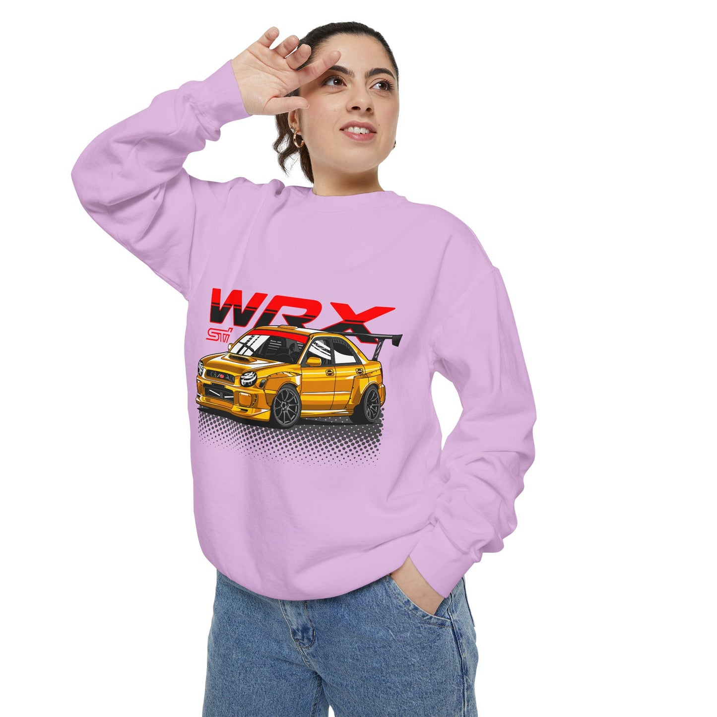 Gold Subaru WRX STI Car Unisex Sweatshirt | Car Enthusiast Apparel | Perfect for Gifts - CreativeRino