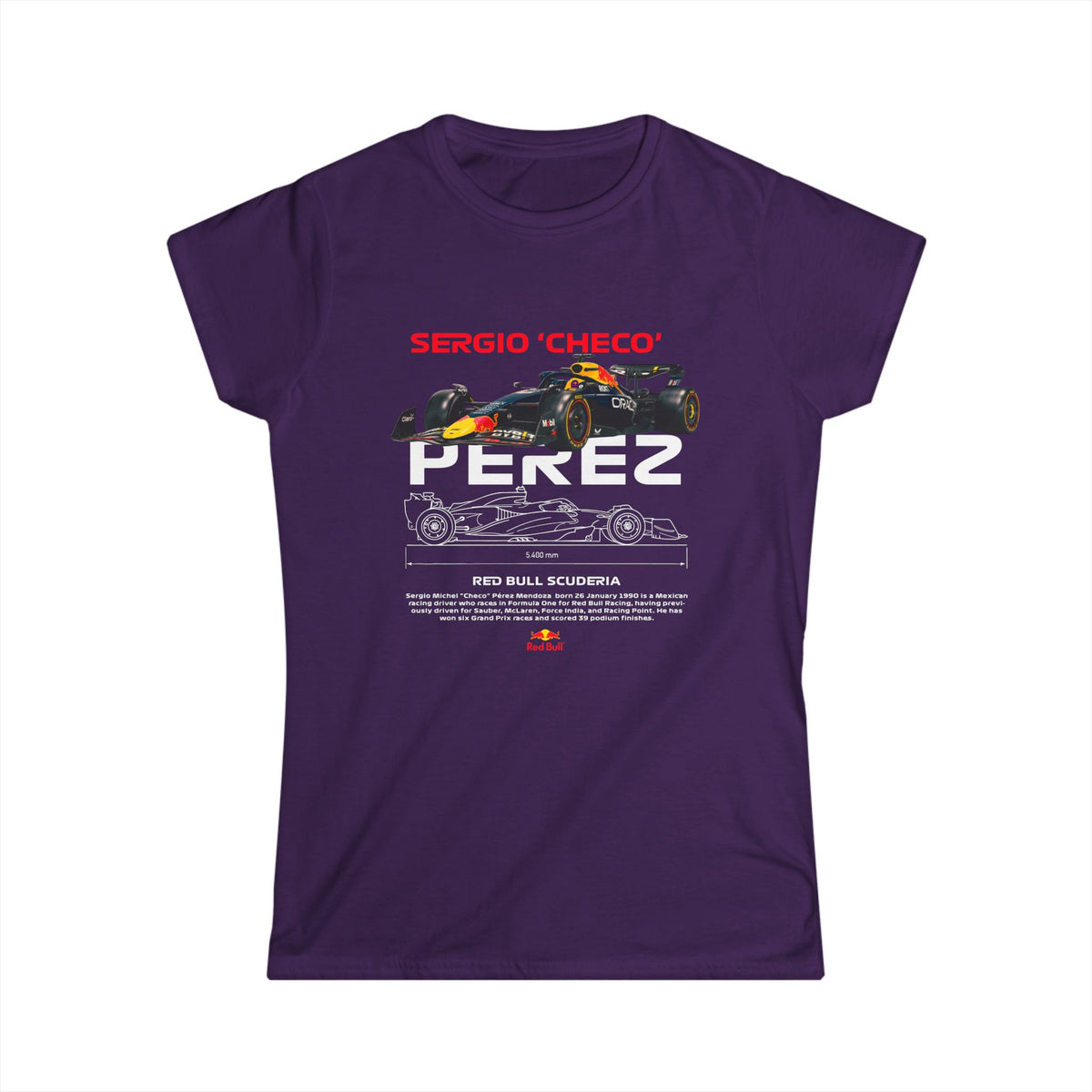 Sergio 'Checo' Perez Women's Softstyle Tee - Red Bull Racing Fan Apparel - CreativeRino