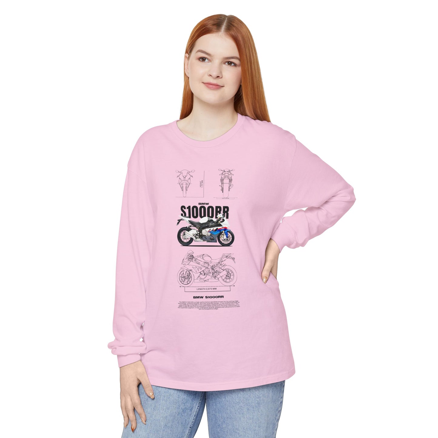 BMW S1000RR Motorcycle Long Sleeve T-Shirt - Unisex Garment-Dyed - CreativeRino