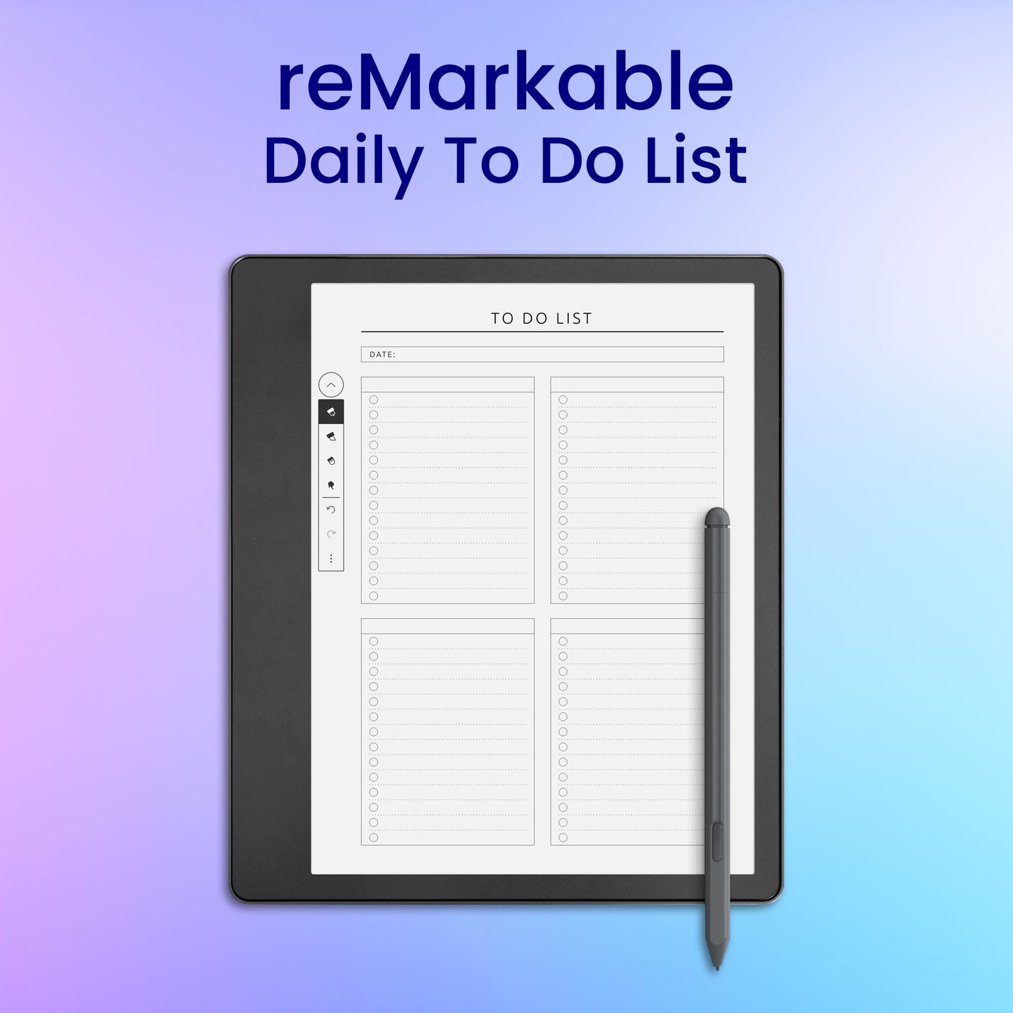 reMarkable 2 Daily To Do List Planner Template My Store
