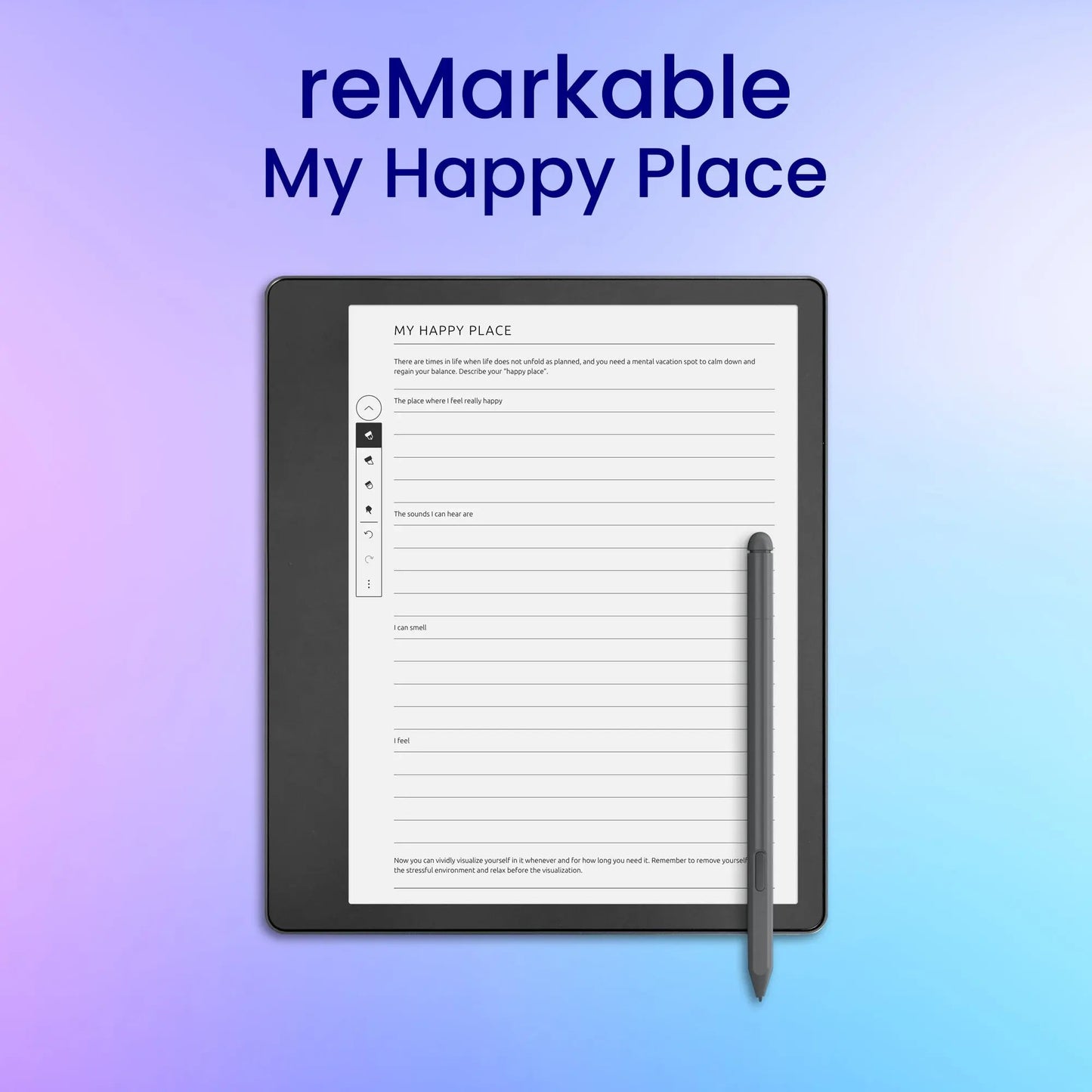reMarkable 2 My Happy Place Planner Template My Store
