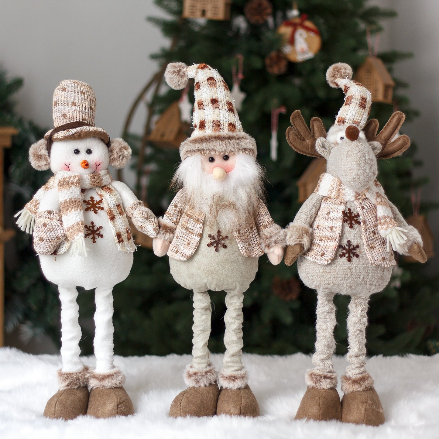Telescopic Christmas Snowman & Elk Doll | Festival Window Scene Decoration Ornament