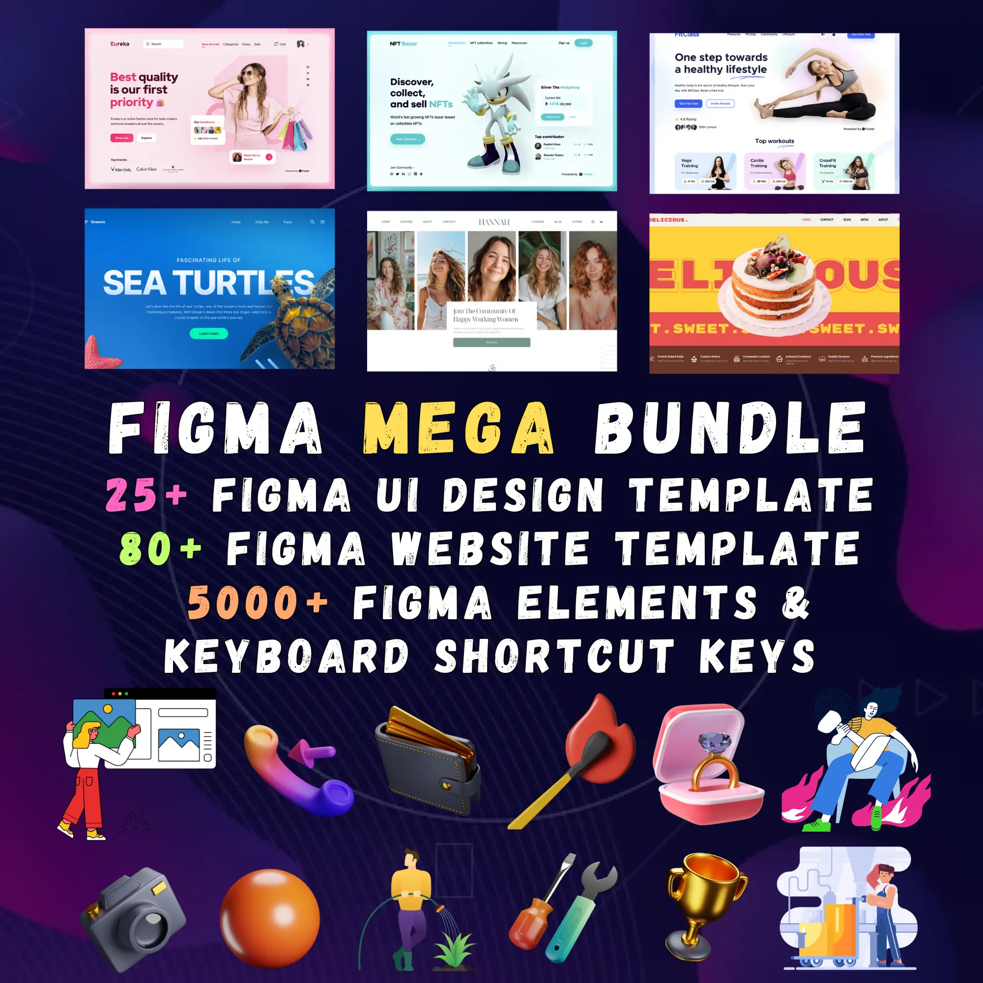 Figma Mega Bundle 25+ Figma Ui Designs 80+ Figma Website Template ...