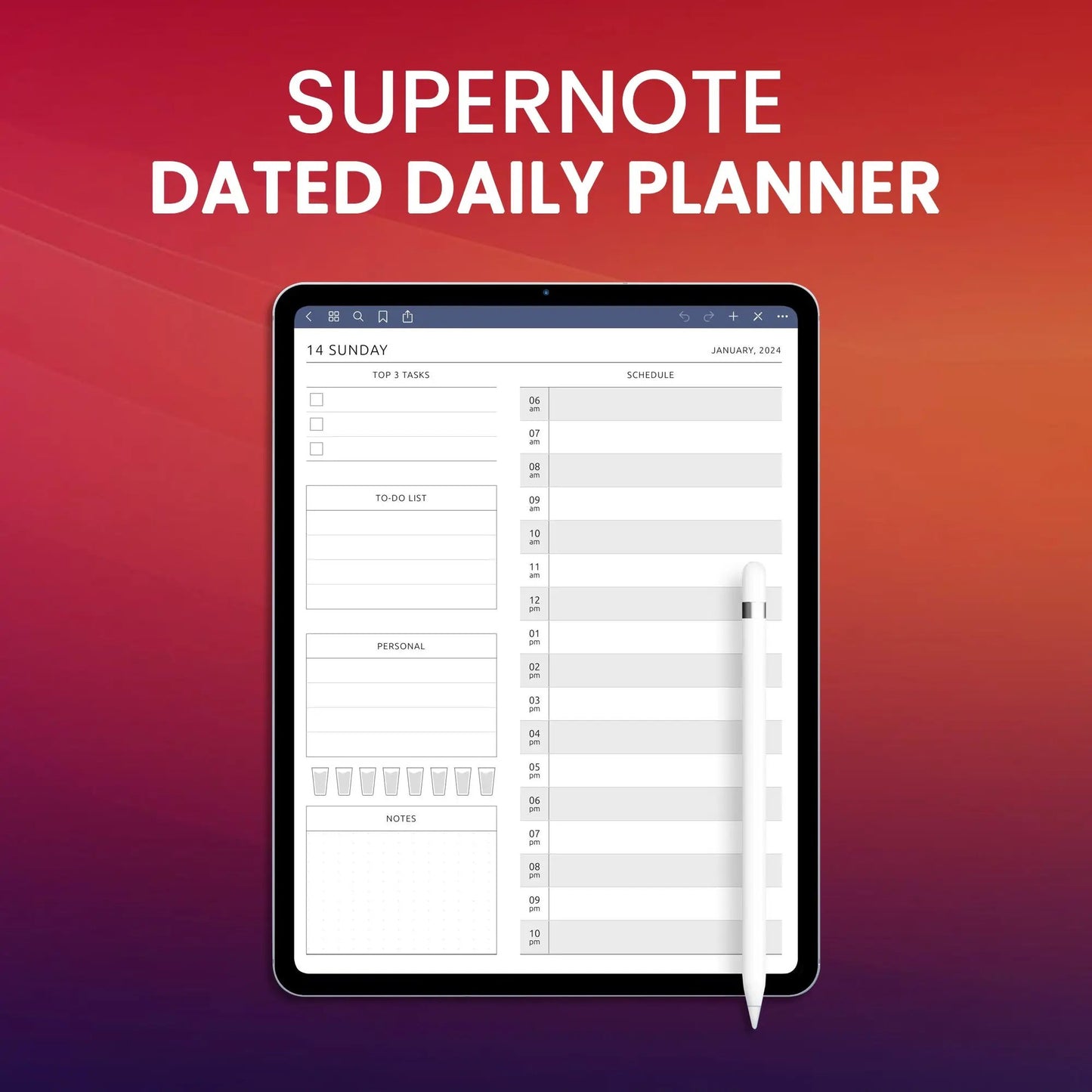 Supernote Dated Daily Planner Template CreativeRino