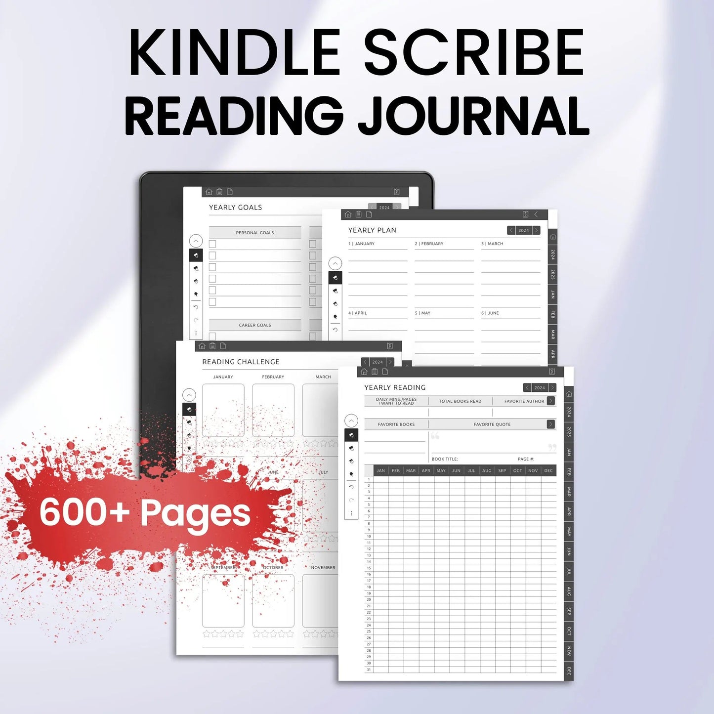 Kindle Scribe Reading Journal Planner Template CreativeRino