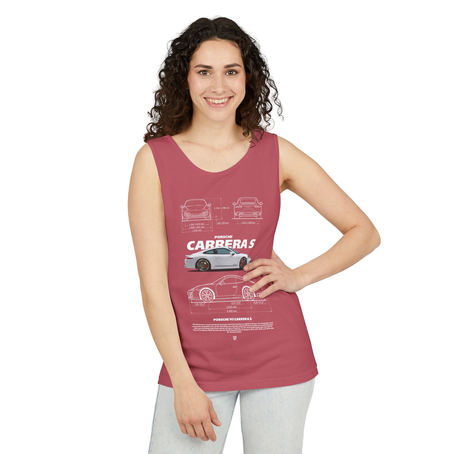 Porsche 911 Carrera S Graphic Tank Top for Car Enthusiasts - CreativeRino