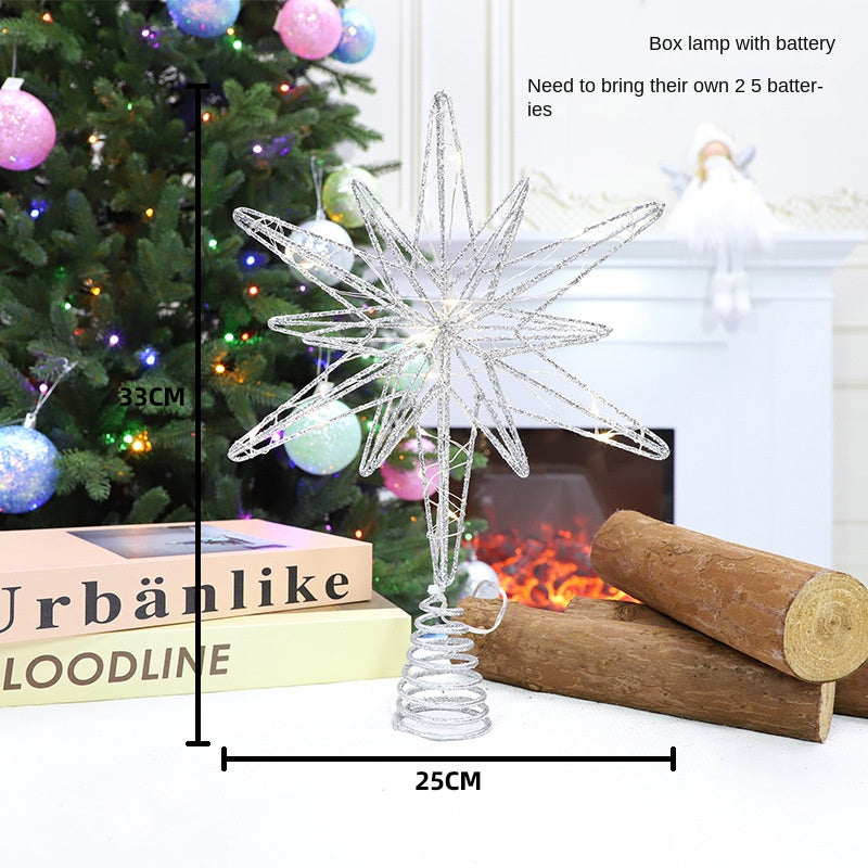 3D Iron Carved Tree Top Star | Dimensional Metal Christmas Tree Topper & Hanging Ornament Decor eprolo