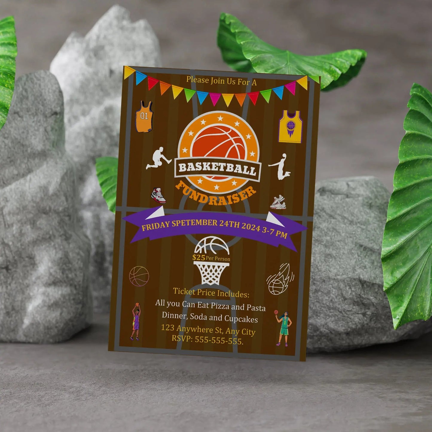 Basketball Fundraiser Flyer Template | Basketball Trails Flyer CreativeRino