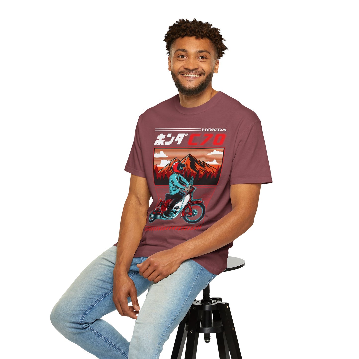 Vintage Honda Motorcycle T-Shirt - Unisex Garment-Dyed Tee for Riders - CreativeRino