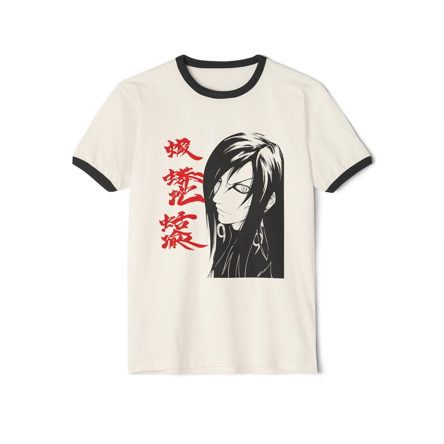 Anime-Inspired Unisex Cotton Ringer Tee – Naruto Graphic T-shirt for Fans - CreativeRino