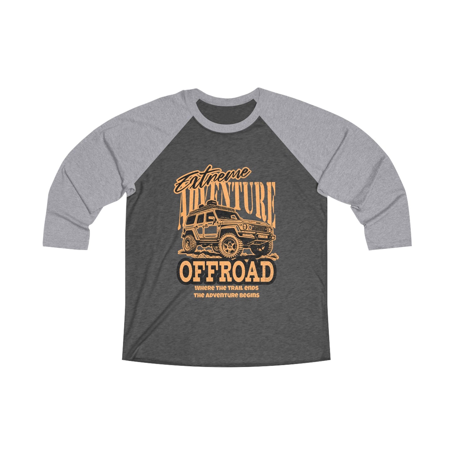 Extreme Adventure Offroad Raglan Tee for Outdoor Enthusiasts Car T-shirt - CreativeRino