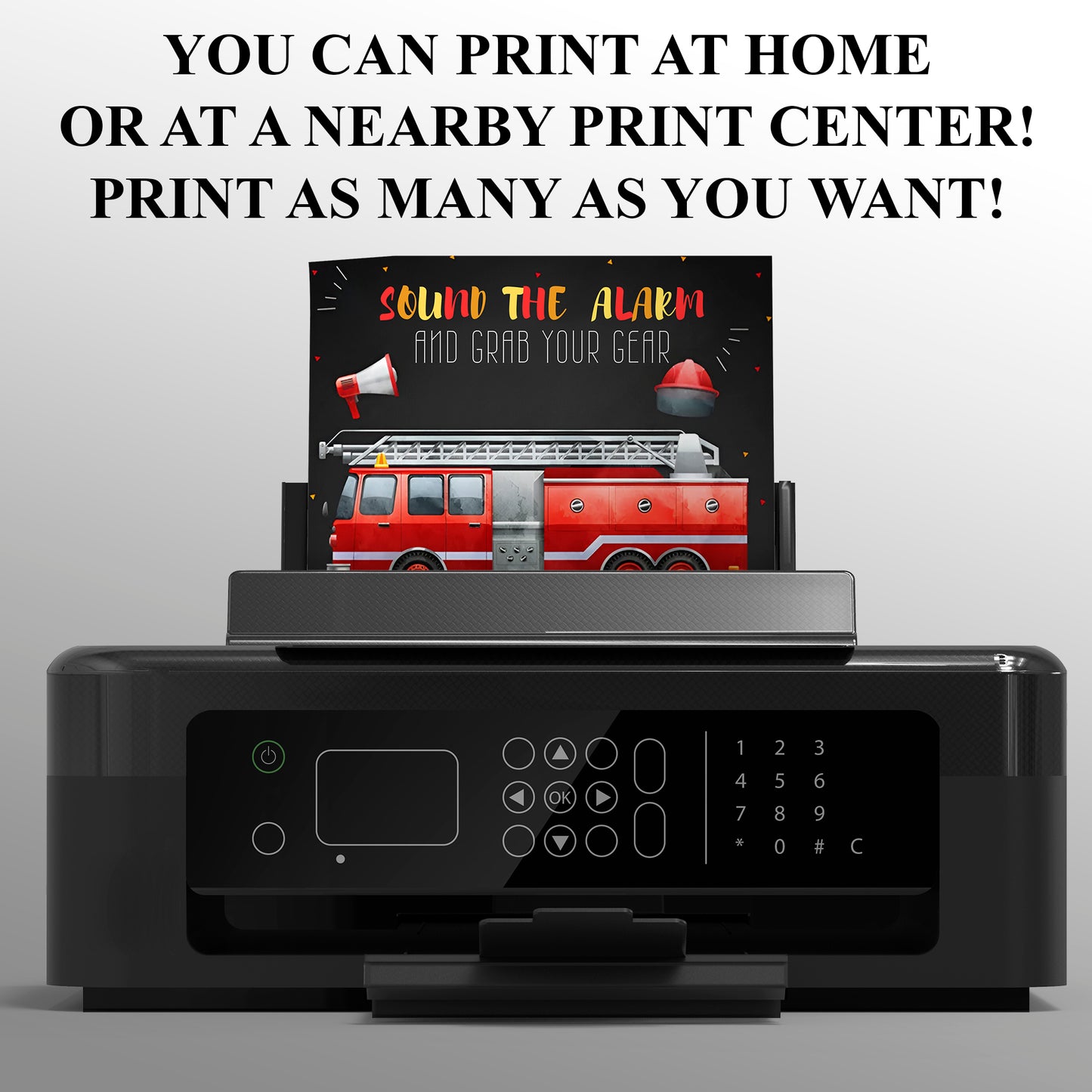 Fire Fighter Birthday Invitation Template - CreativeRino