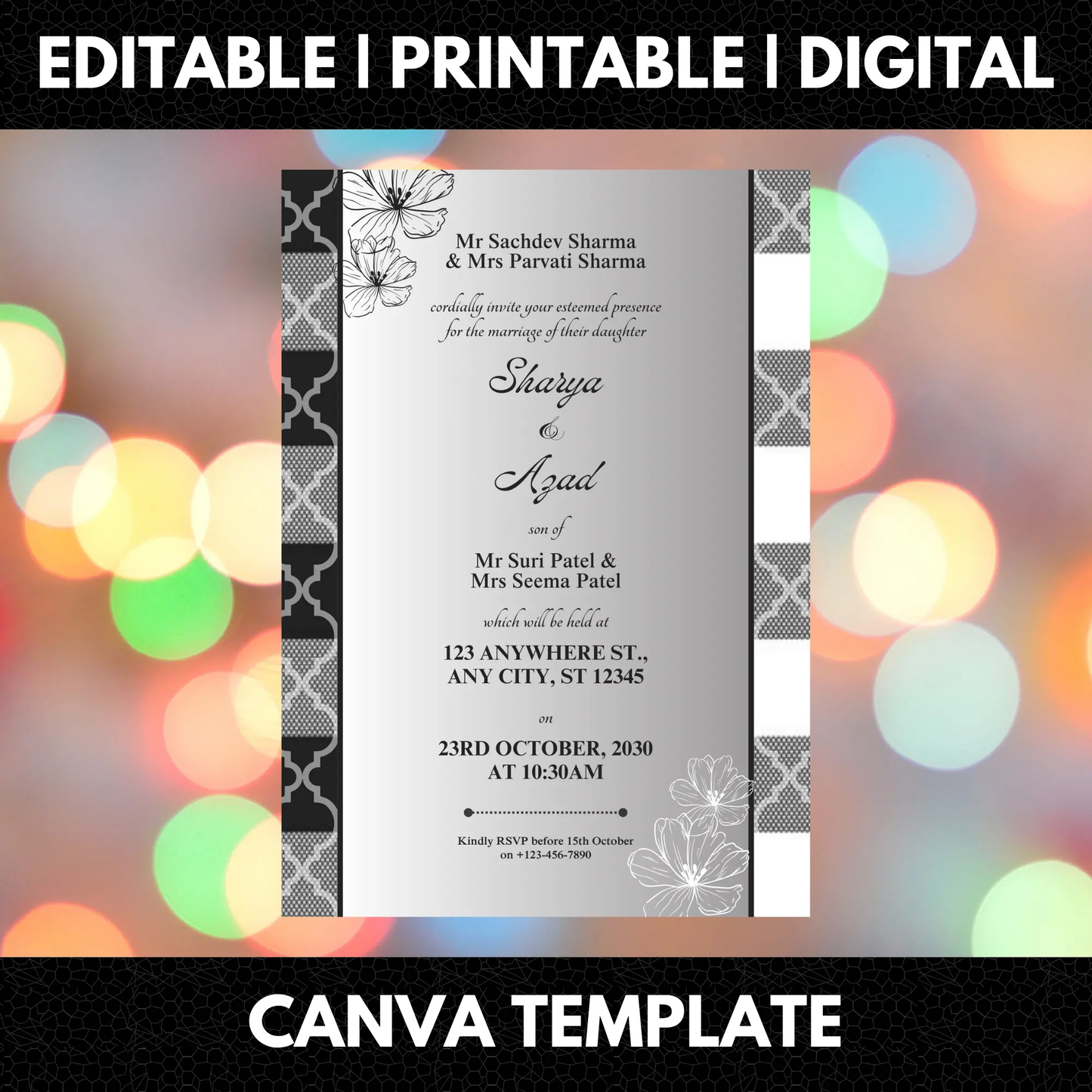 Mackenzie Wedding Invitation Template - CreativeRino