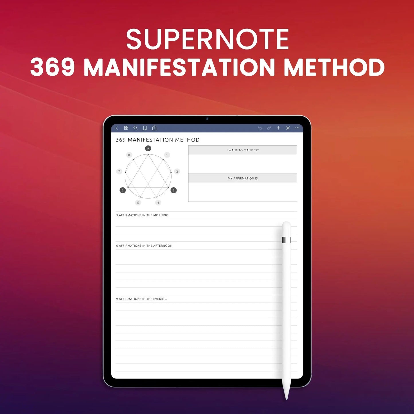 Supernote 369 Manifestation Method Planner Template CreativeRino