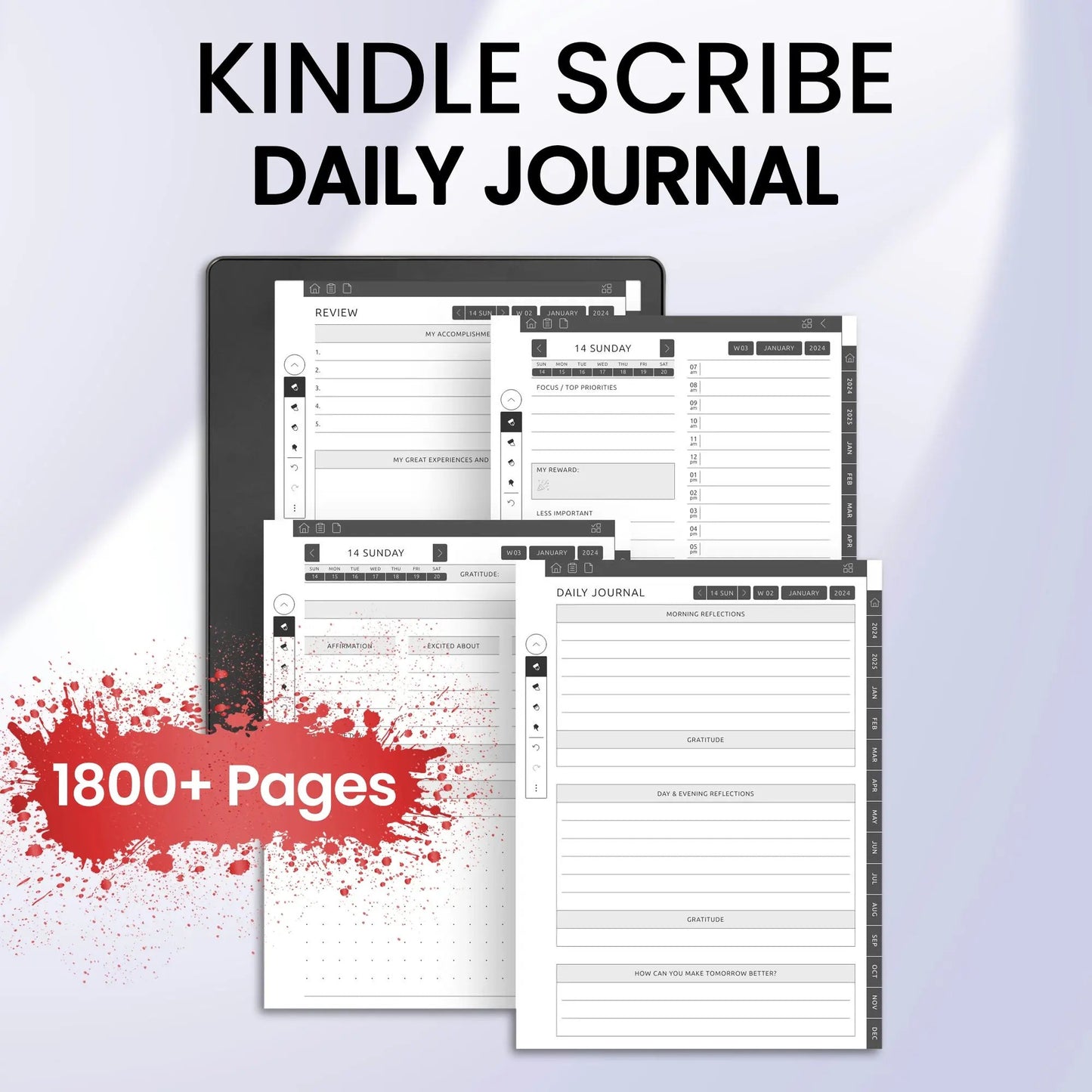 Kindle Scribe Daily Journal Planner Template CreativeRino