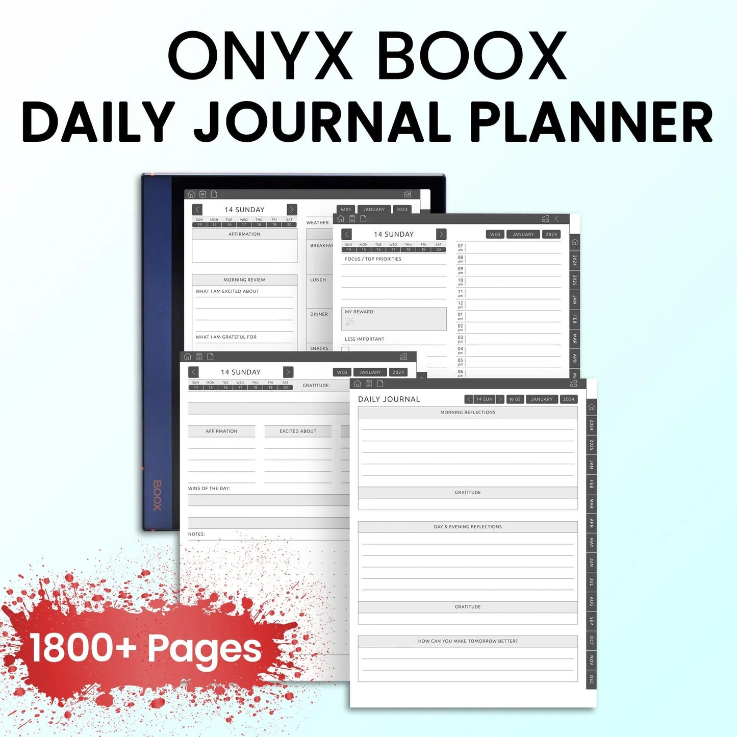Onyx Boox Daily Journal Planners Template CreativeRino