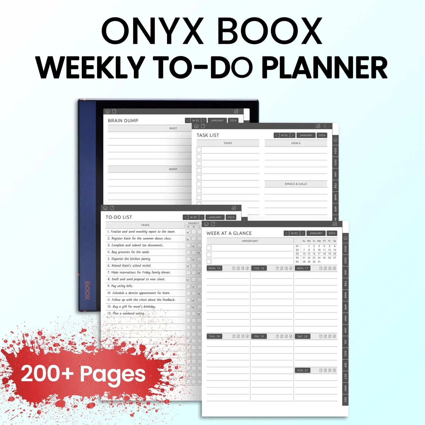 Onyx Boox Weekly To-Do Planners Template CreativeRino