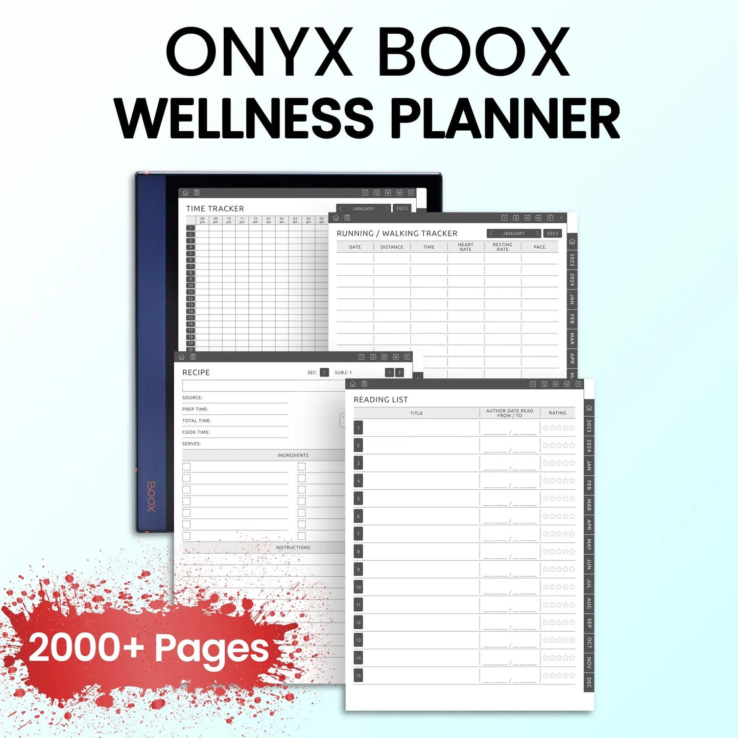 Onyx Boox Wellness Planners Template CreativeRino