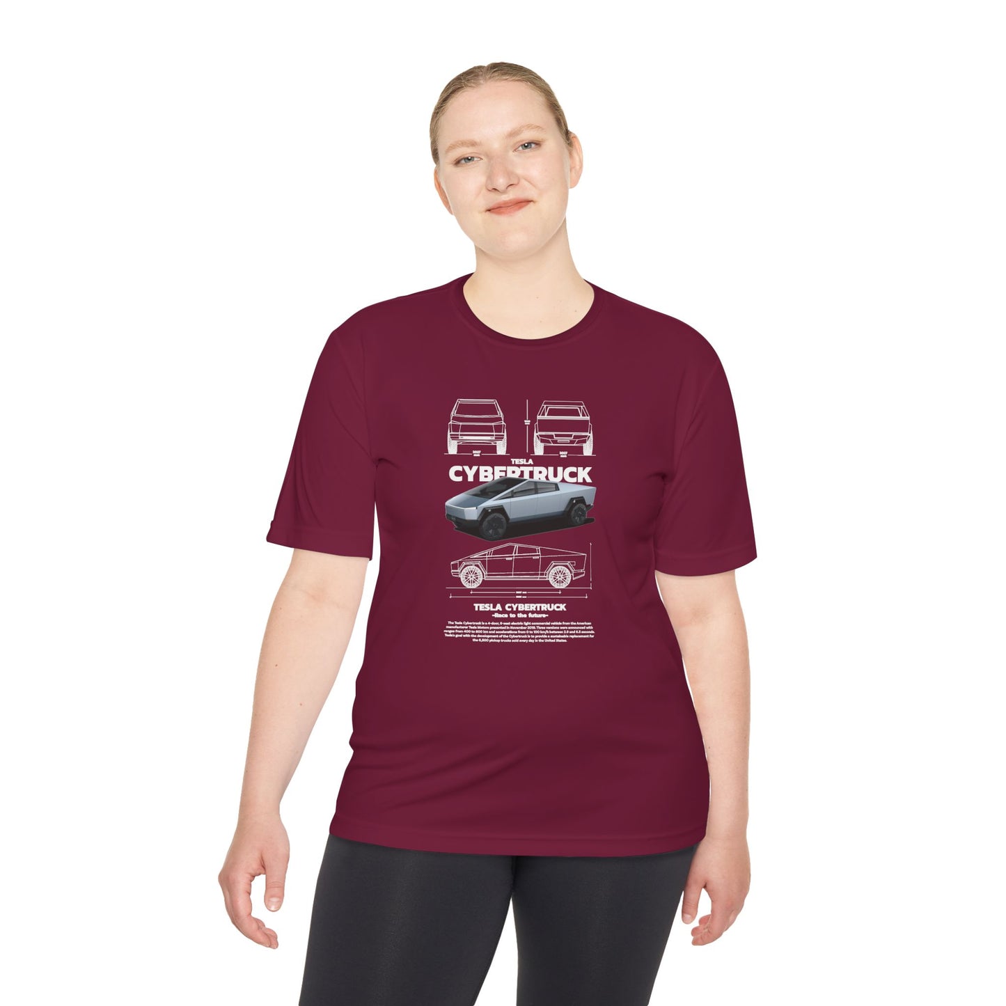 Tesla Cybertruck Unisex Moisture Wicking Tee - Perfect T-shirt for Car Enthusiasts - CreativeRino
