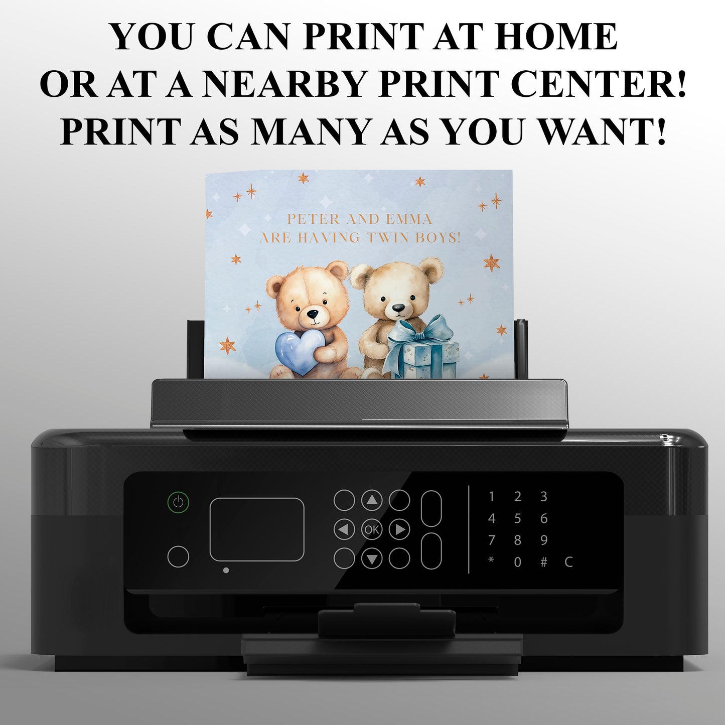 Bear Baby Shower Invitation Template - CreativeRino