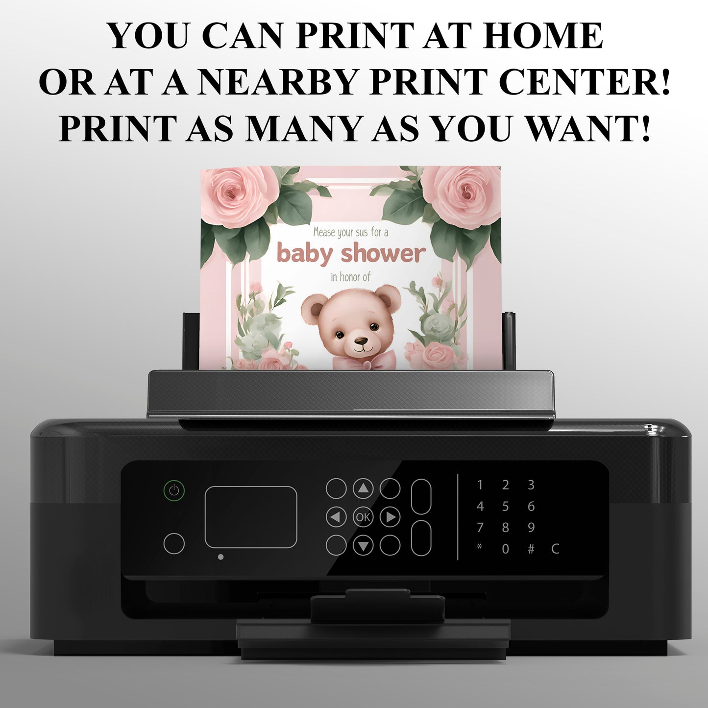 Teddy Bear Baby Shower Invitation Template - CreativeRino