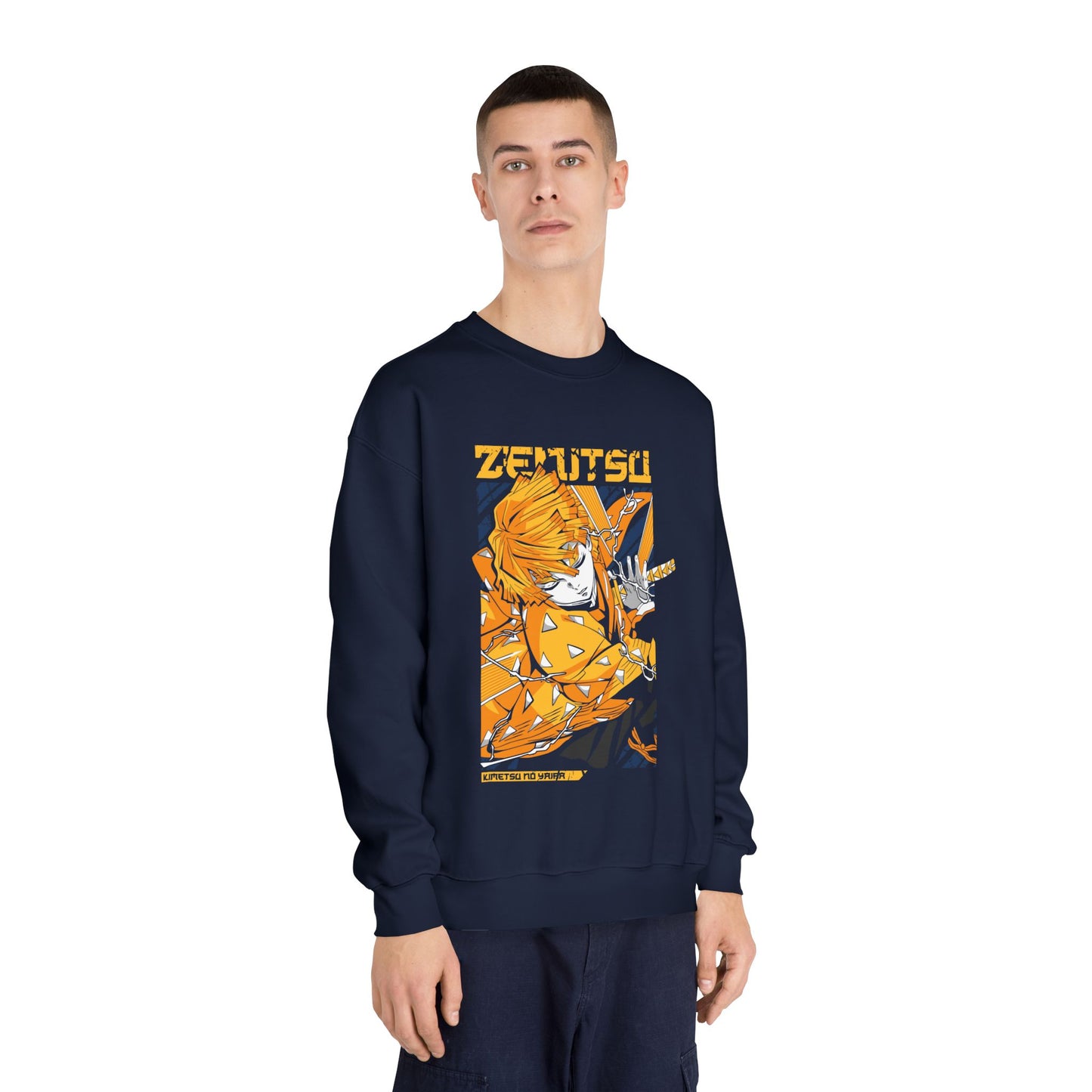 Zenitsu Agatsuma Anime Unisex Crewneck Sweatshirt - Demon Slayer Perfect for Fans - CreativeRino