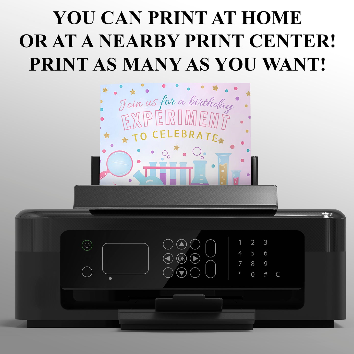 Science Birthday Party Invitation Template - CreativeRino