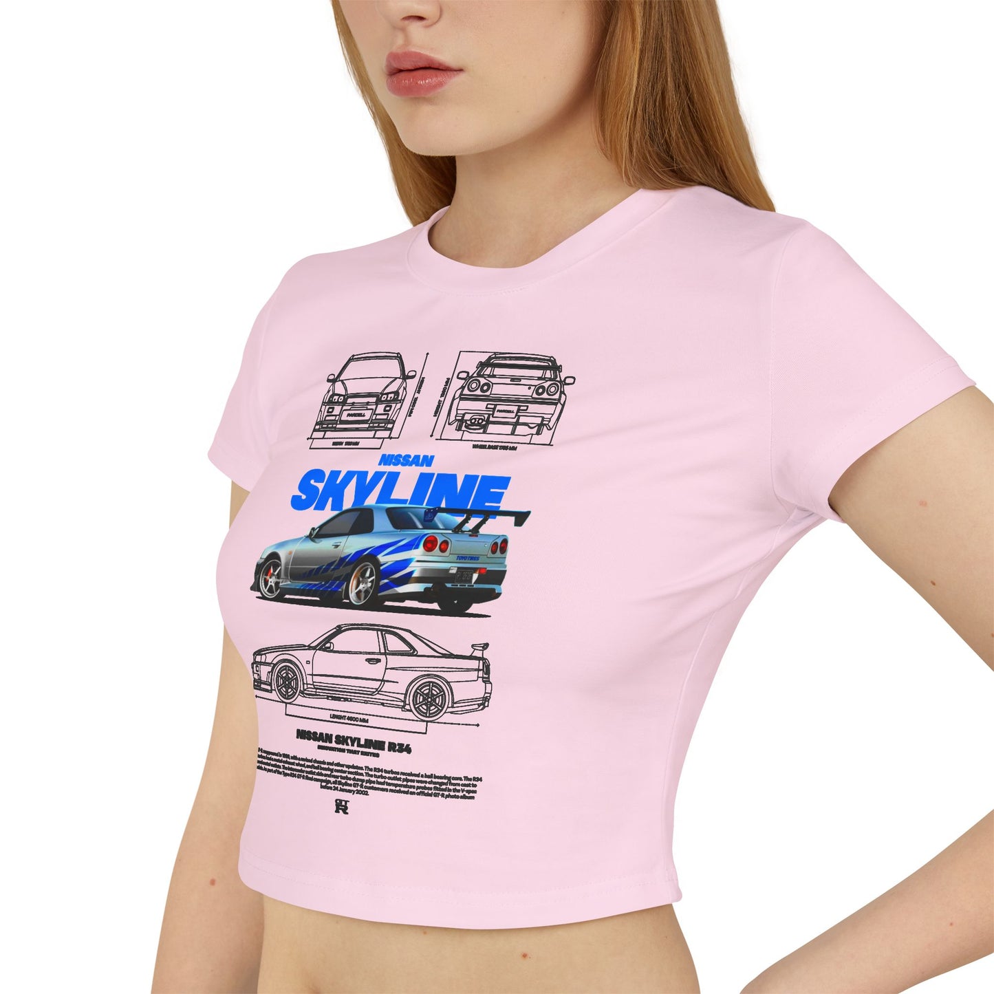 Nissan Skyline Graphic Baby Tee - Fast & Furious Car T-shirt - CreativeRino