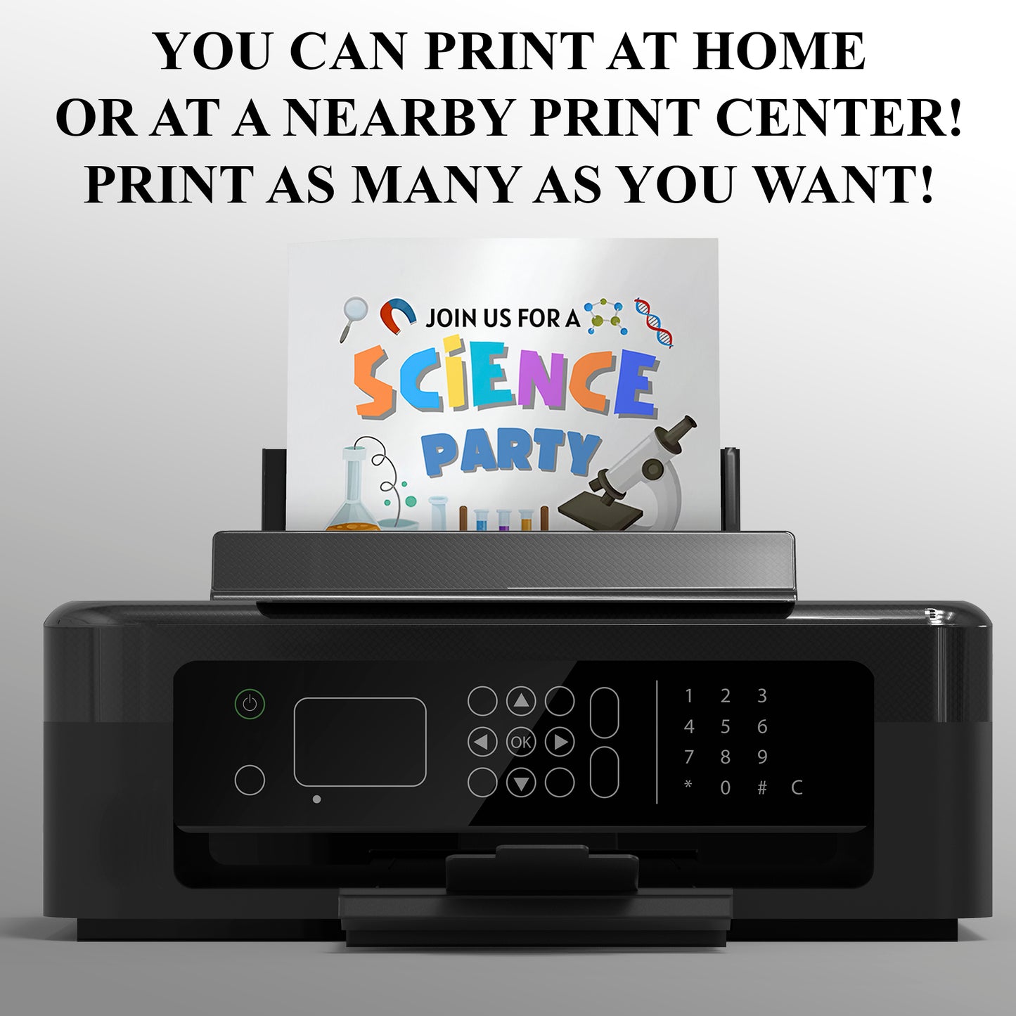 Science Birthday Party Invitation Template - CreativeRino
