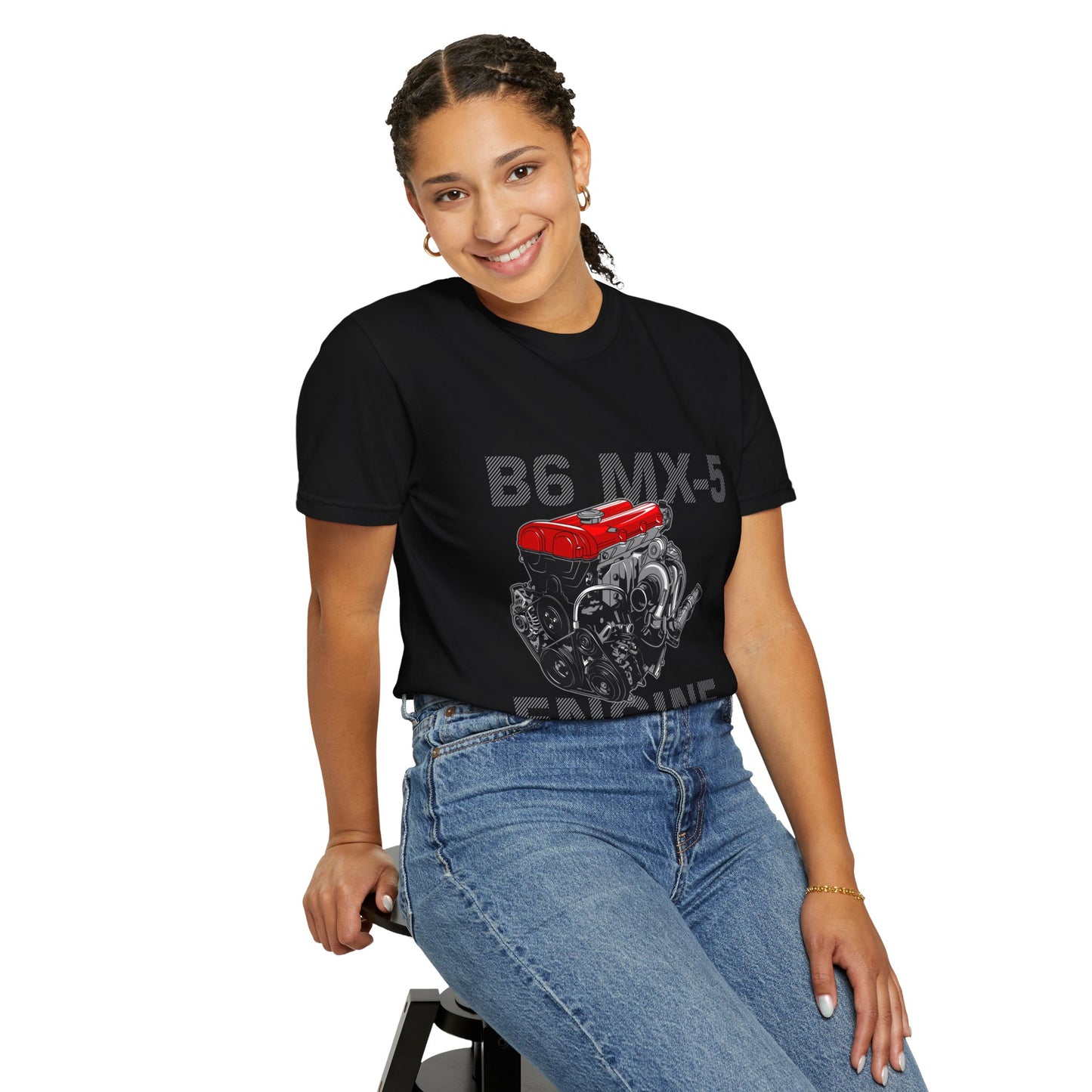 B6 MX-5 Engine Unisex Garment-Dyed T-Shirt - Perfect T-shirt for Car Enthusiasts - CreativeRino