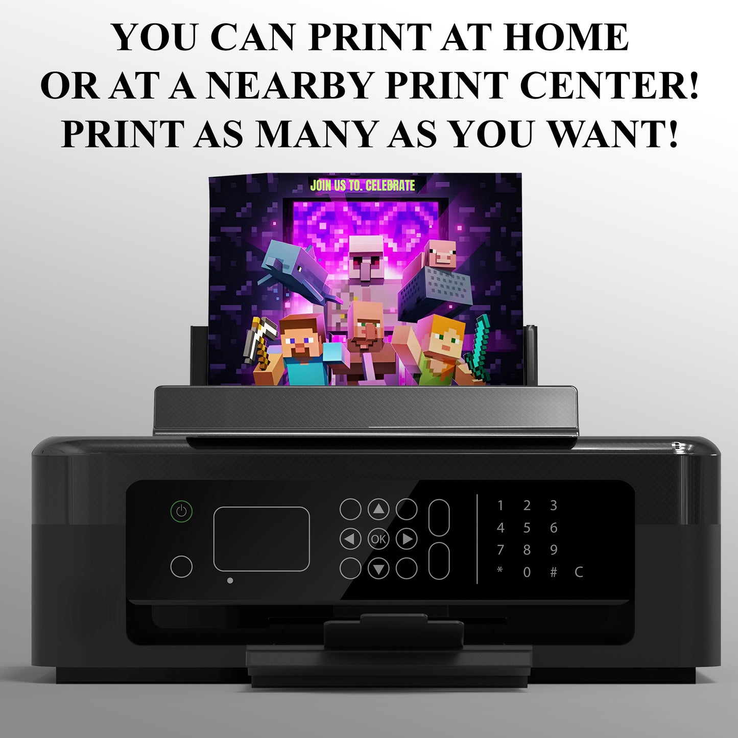 Minecraft Birthday Invitation Template - CreativeRino