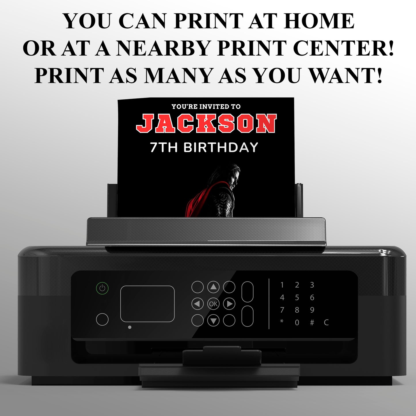 Thor Birthday Invitation Template - CreativeRino