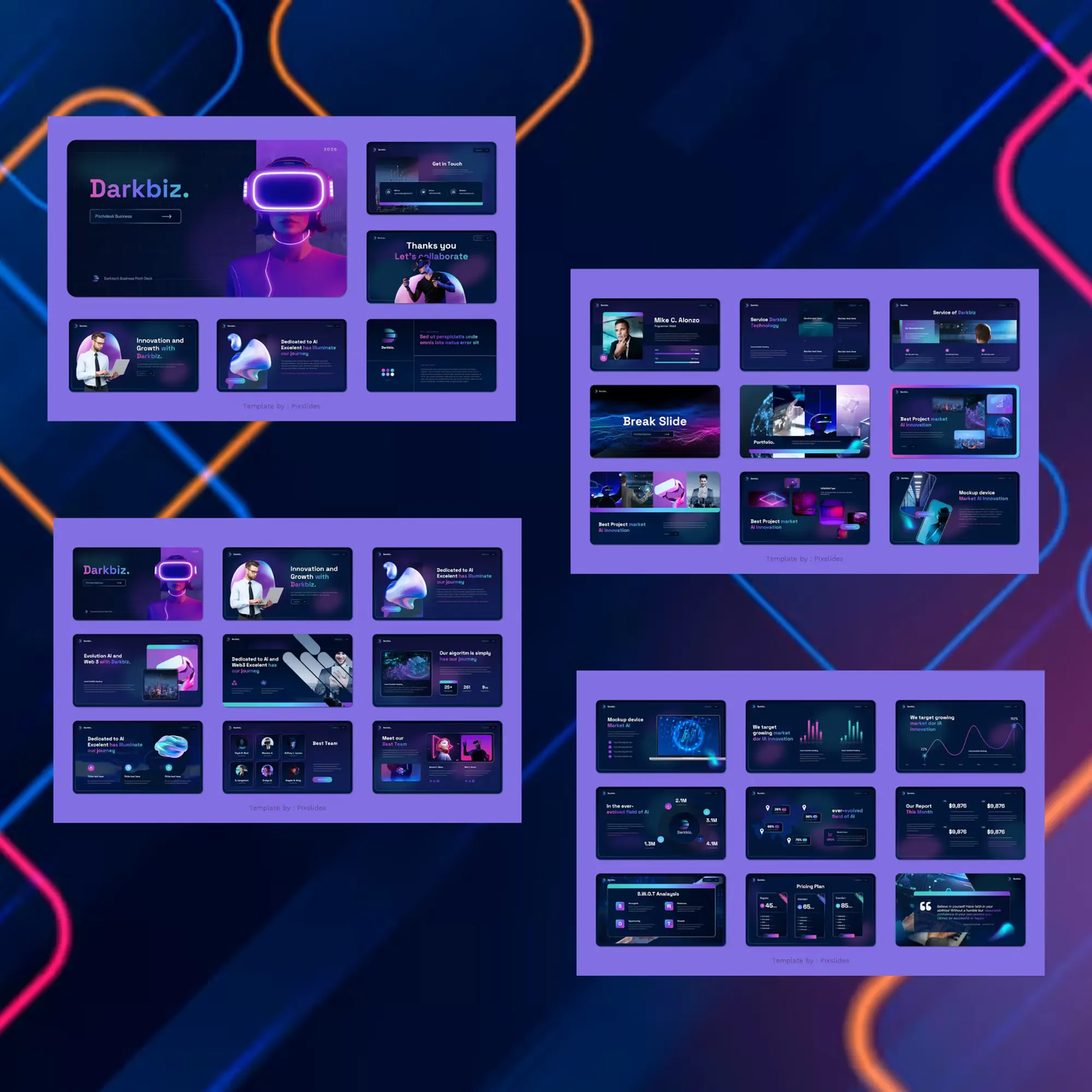 4 Modern Artificial Intelligence Powerpoint Presentation Template Bundle | Technology & IT Business Presentation Templates CreativeRino