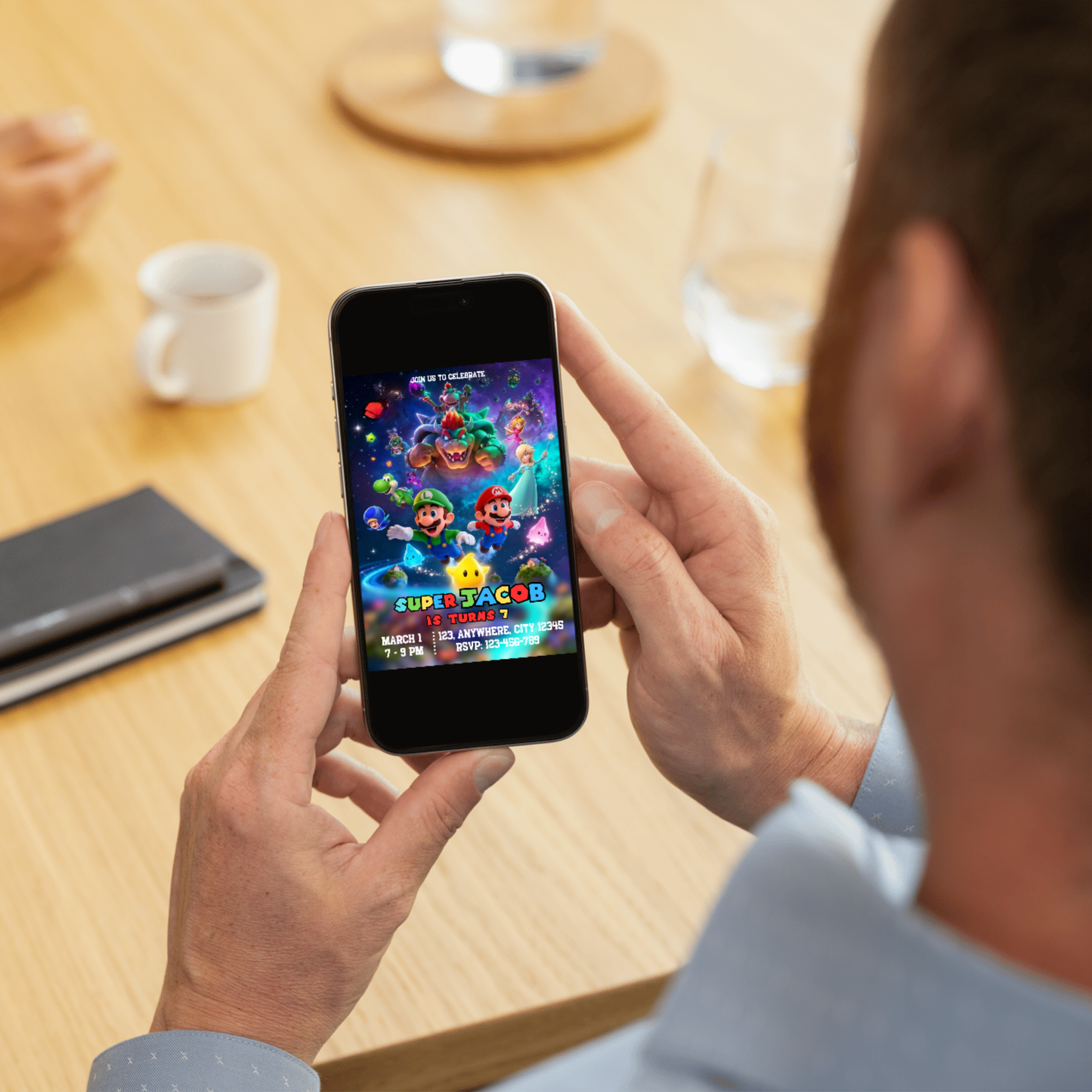 Super Mario Galaxy Birthday Invitation Template | Mario Space Party Invite | Editable Digital DownloadSuper Mario Galaxy Birthday Invitation | Mario Space Theme Party Invite | Editable Mario Birthday Invite | Printable Kids Video Game Party Invitation CreativeRino