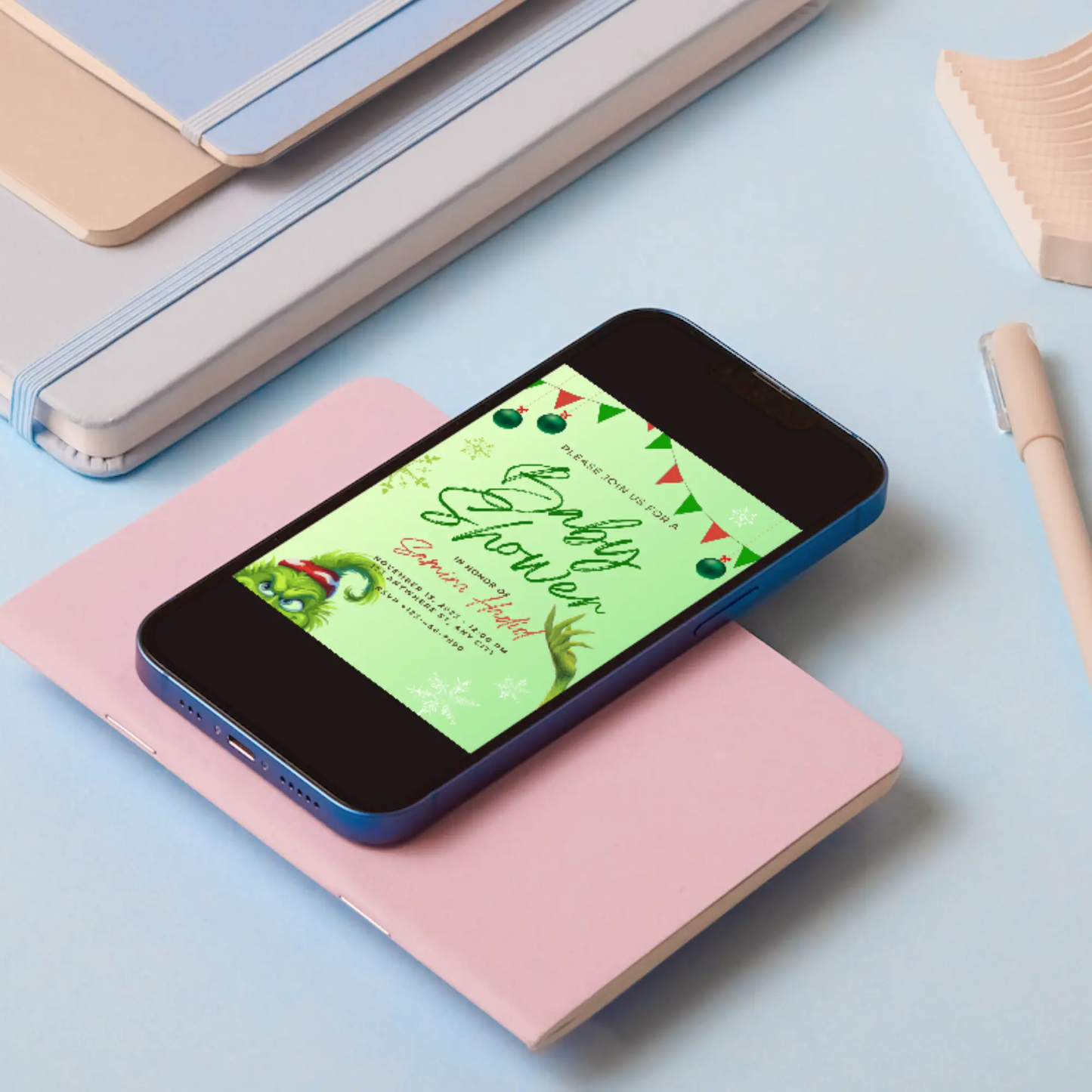 Grinch Baby Shower Invitation Template | Grinchmas Whoville Baby Shower Invite - CreativeRino