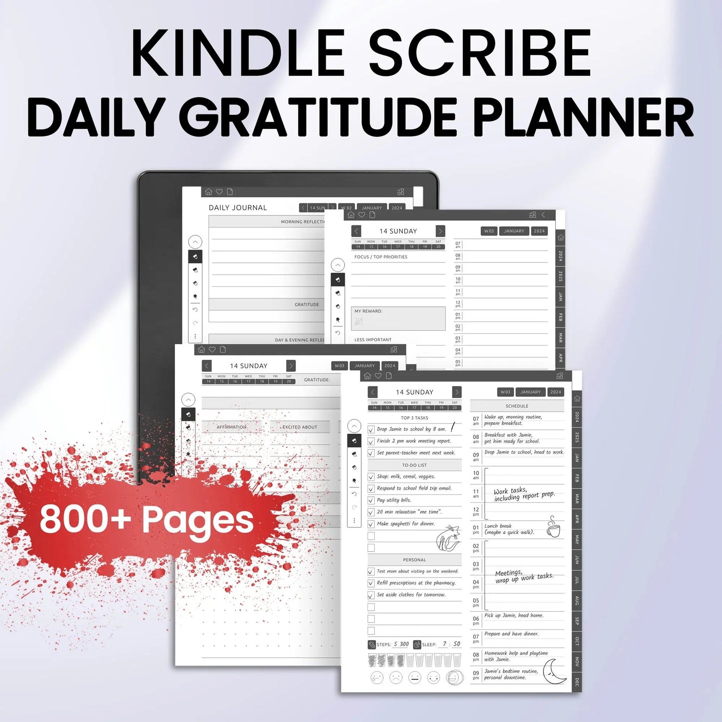 Kindle Scribe Daily Gratitude Planner Template CreativeRino