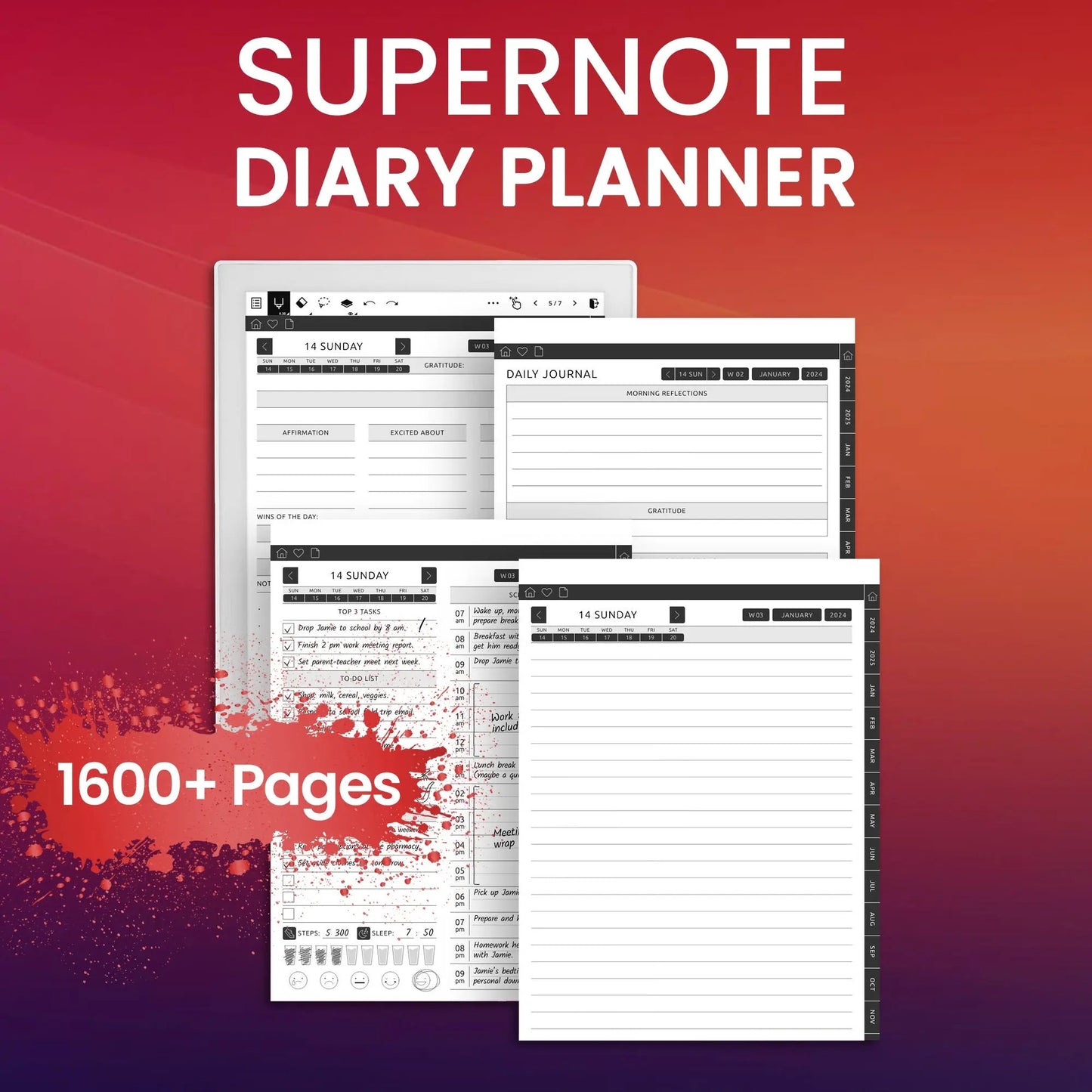 Supernote Diary Planner Template CreativeRino
