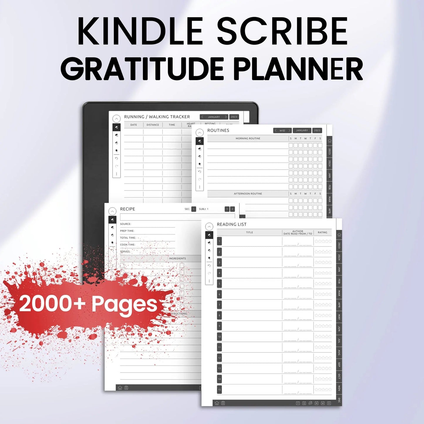 Kindle Scribe Gratitude Planner Template CreativeRino