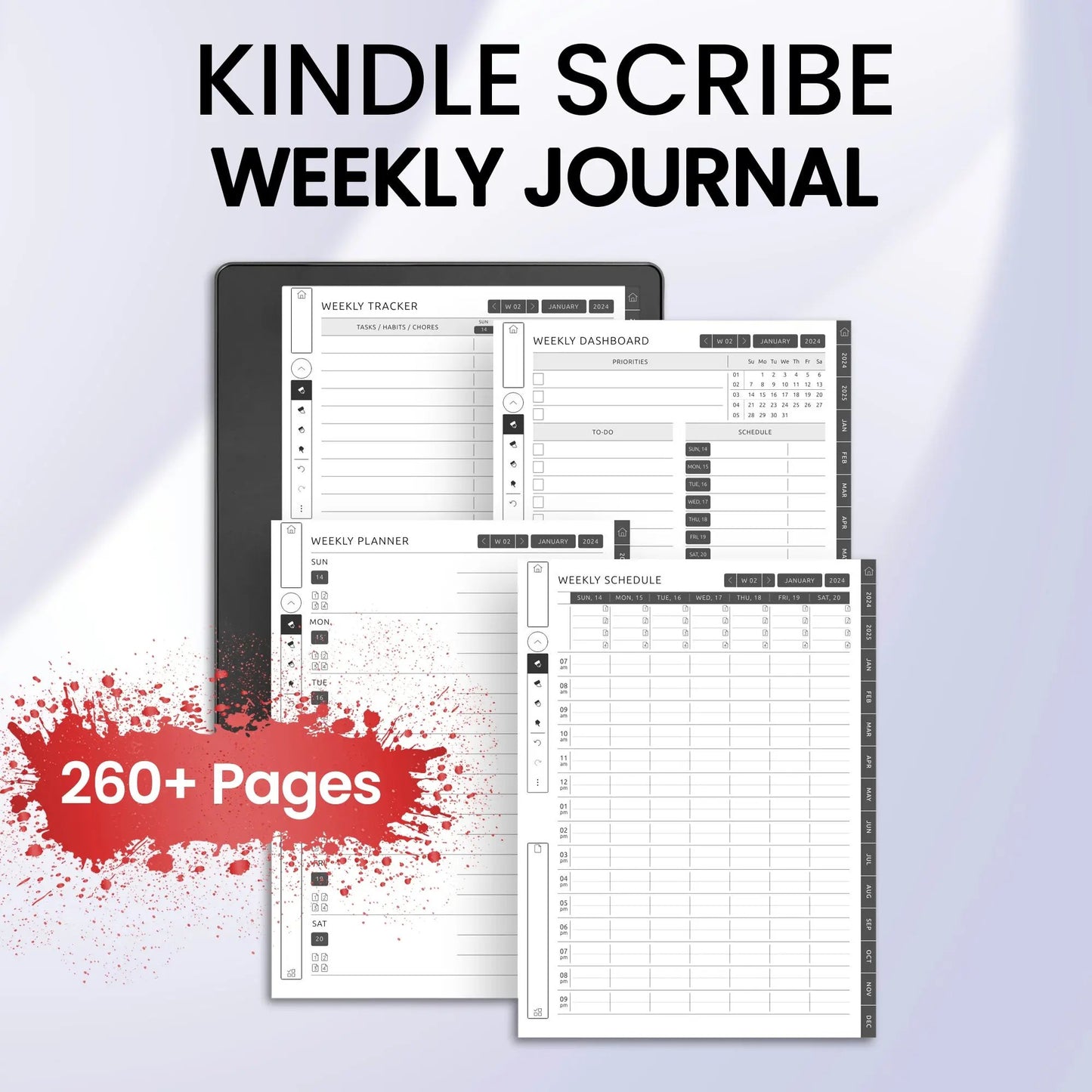 Kindle Scribe Weekly Journal Planner Template CreativeRino