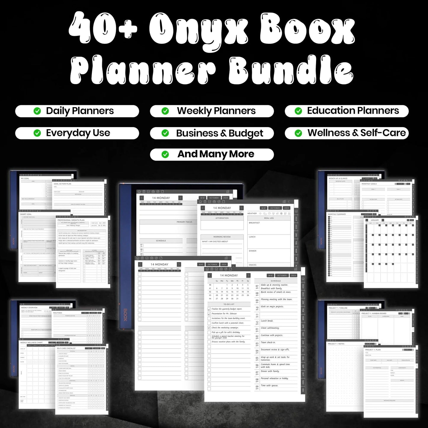 40+ Onyx Boox Planners Template Bundle CreativeRino